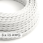 Extension Cord - Twisted White Rayon TM01 - 15/3 AWG