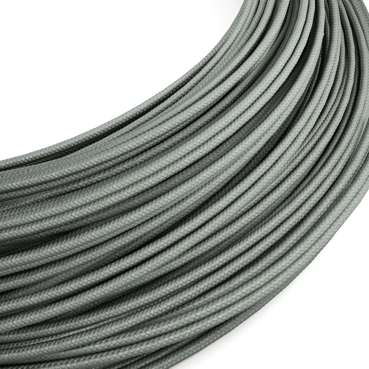 Extra Low Voltage power cable coated in silk effect fabric Grey RM03
