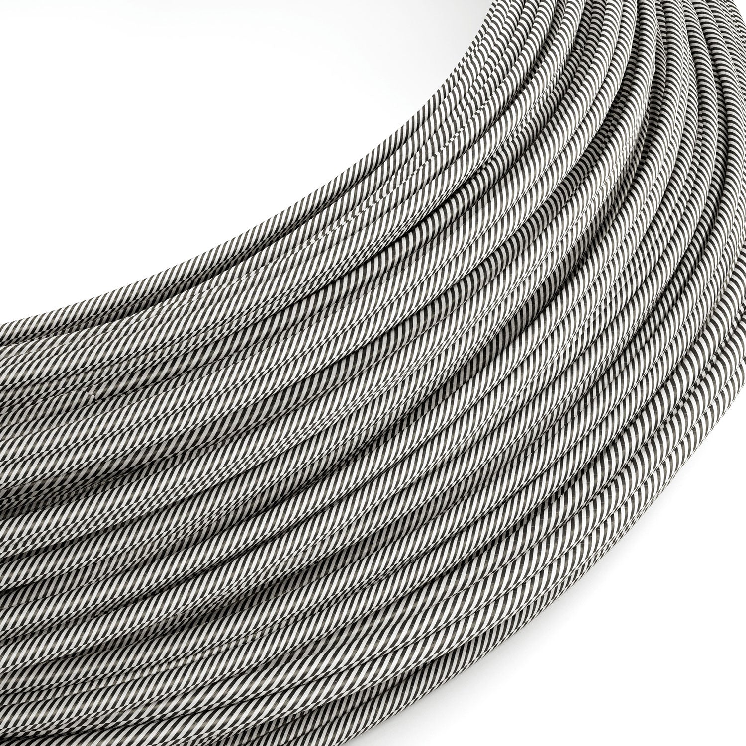 Extra Low Voltage power cable coated in silk effect fabric Vertigo Slate White ERM37
