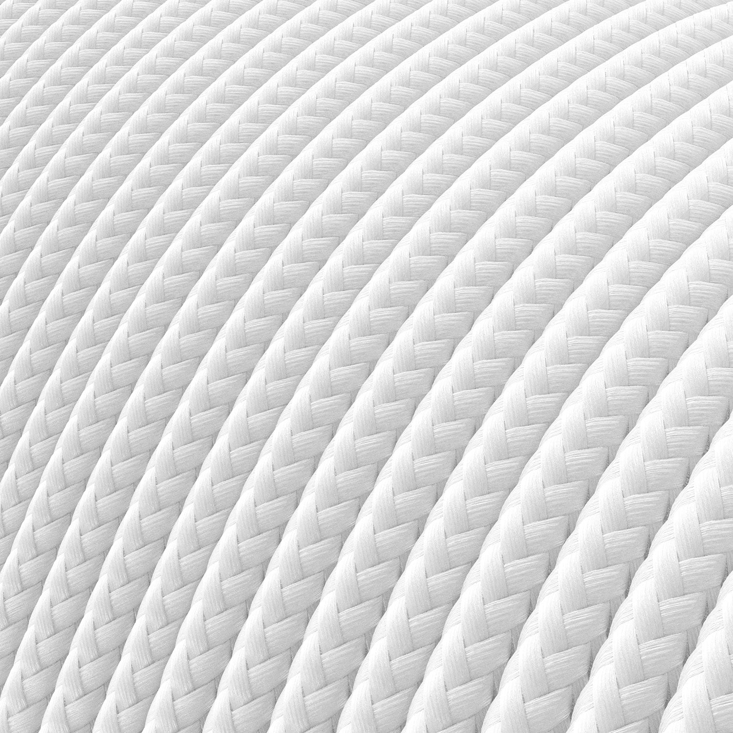 Extra Low Voltage power cable coated in silk effect fabric White RM01