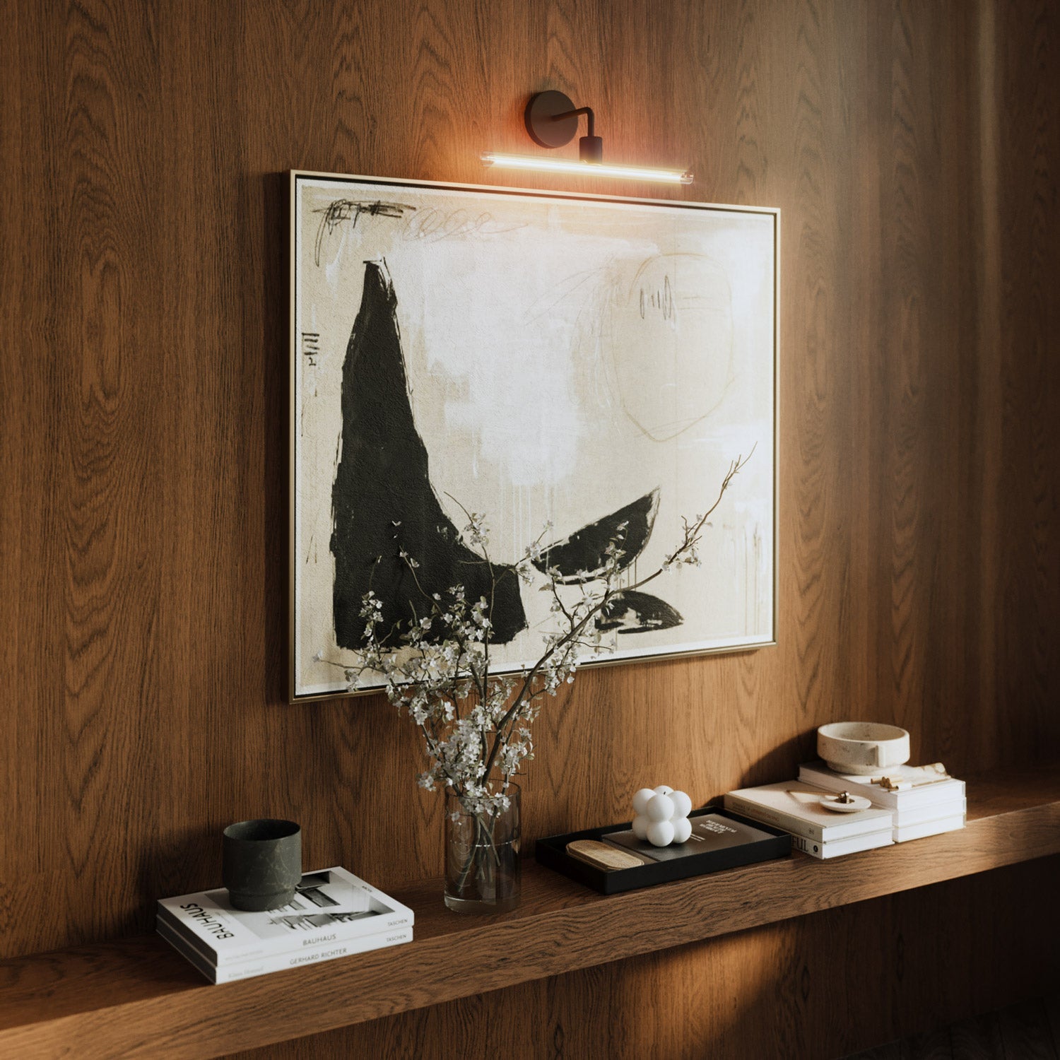 Fermaluce Esse14, Metal Wall Lamp with Curved Extension - Black