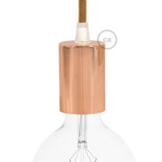 Flat Top Metal UL E26 light bulb socket kit - Copper Rame Conico