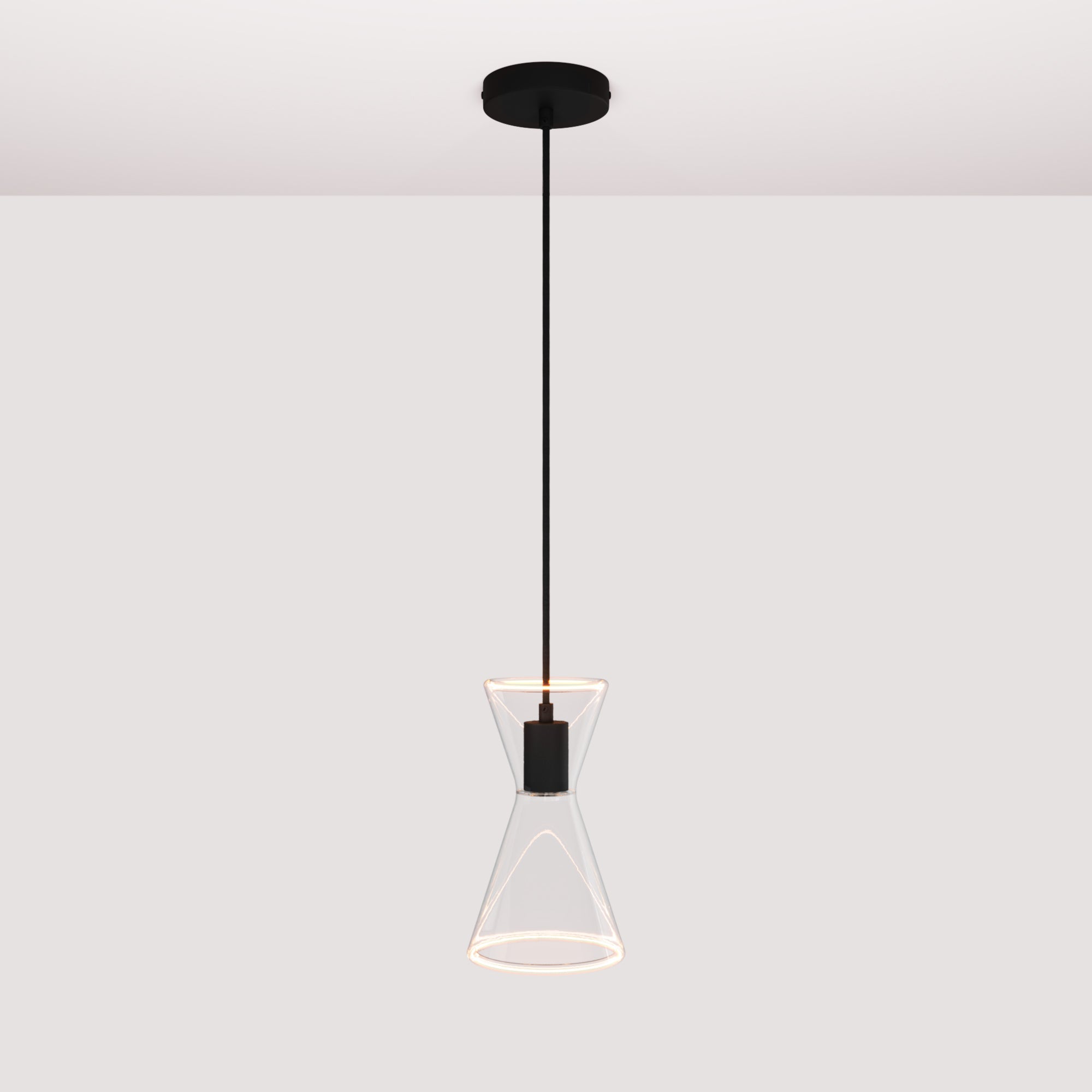 Ghost Double Cone Pendant Lamp - Black - Creative Cables