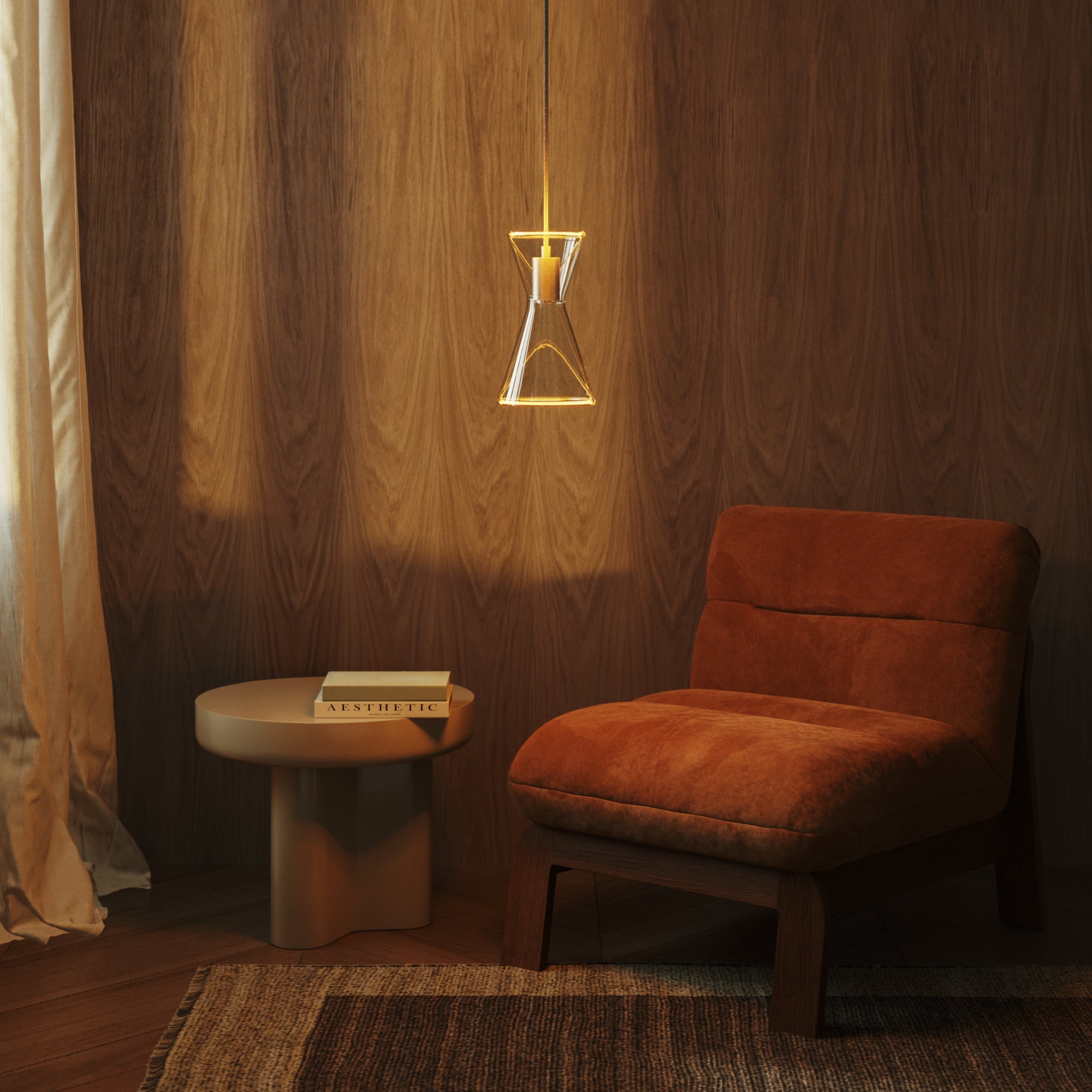 Ghost Double Cone Pendant Lamp - Brushed Titanium - Creative Cables