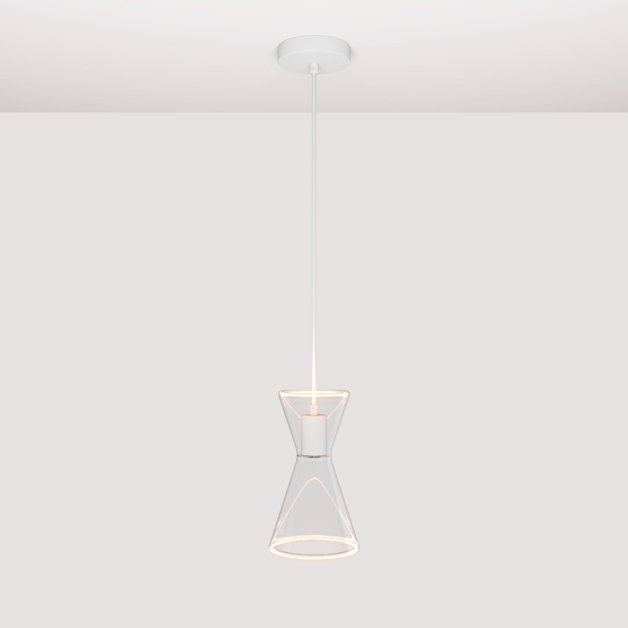 Ghost Double Cone Pendant Lamp - Matte White - Creative Cables