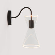 Ghost Double Cone Wall Lamp with S-Shaped Extension - Black