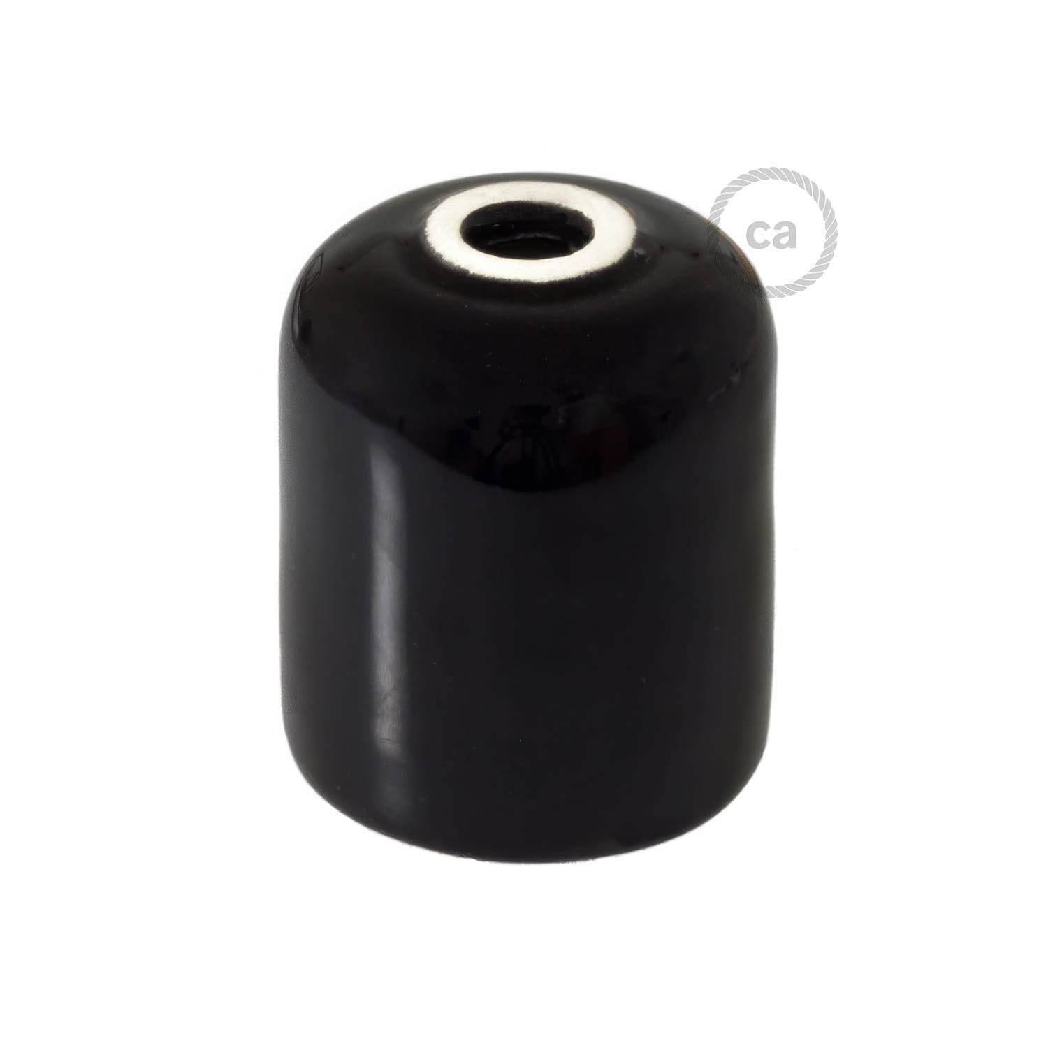 Handmade Ceramic E26 light bulb socket kit - Black