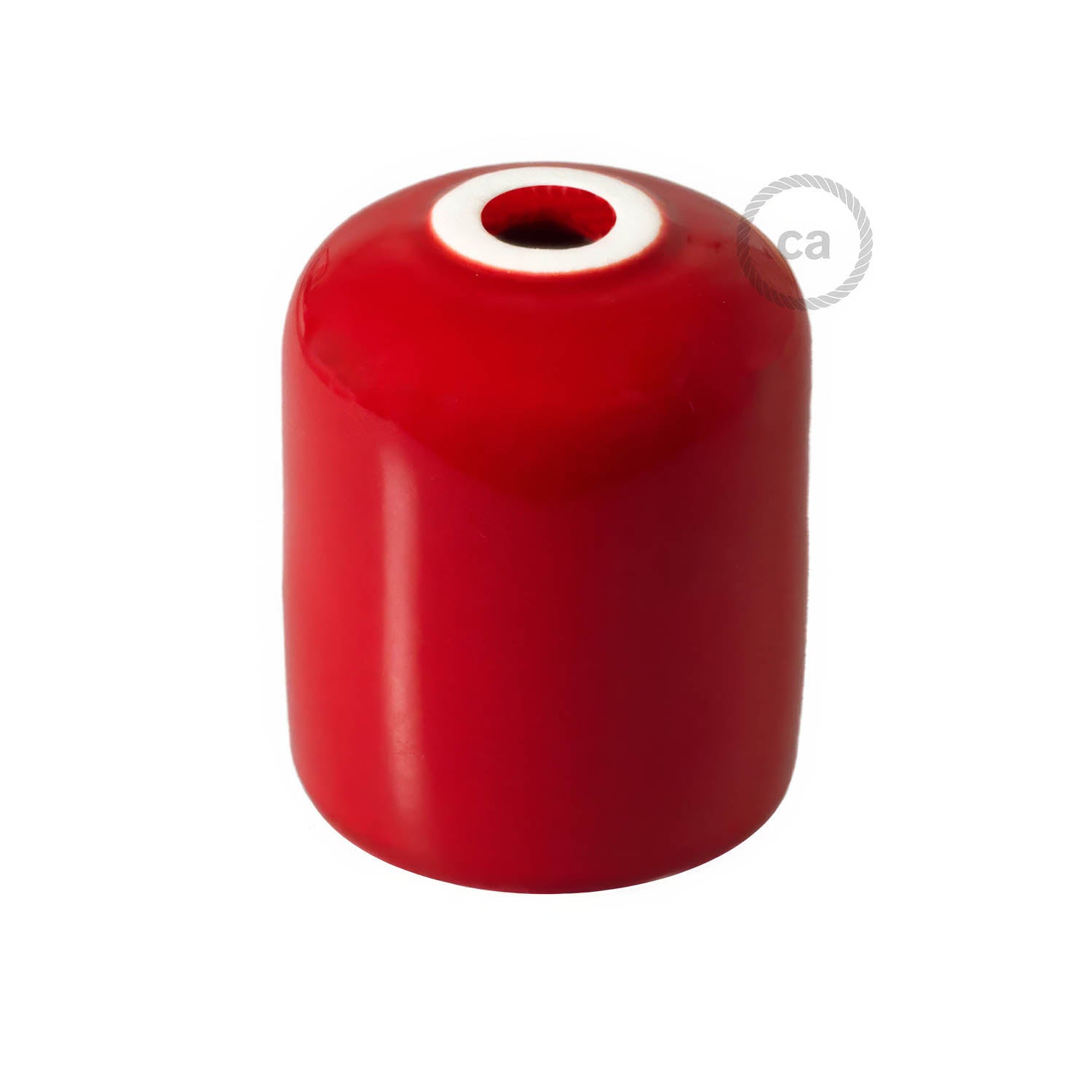 Handmade Ceramic E26 light bulb socket kit - Red