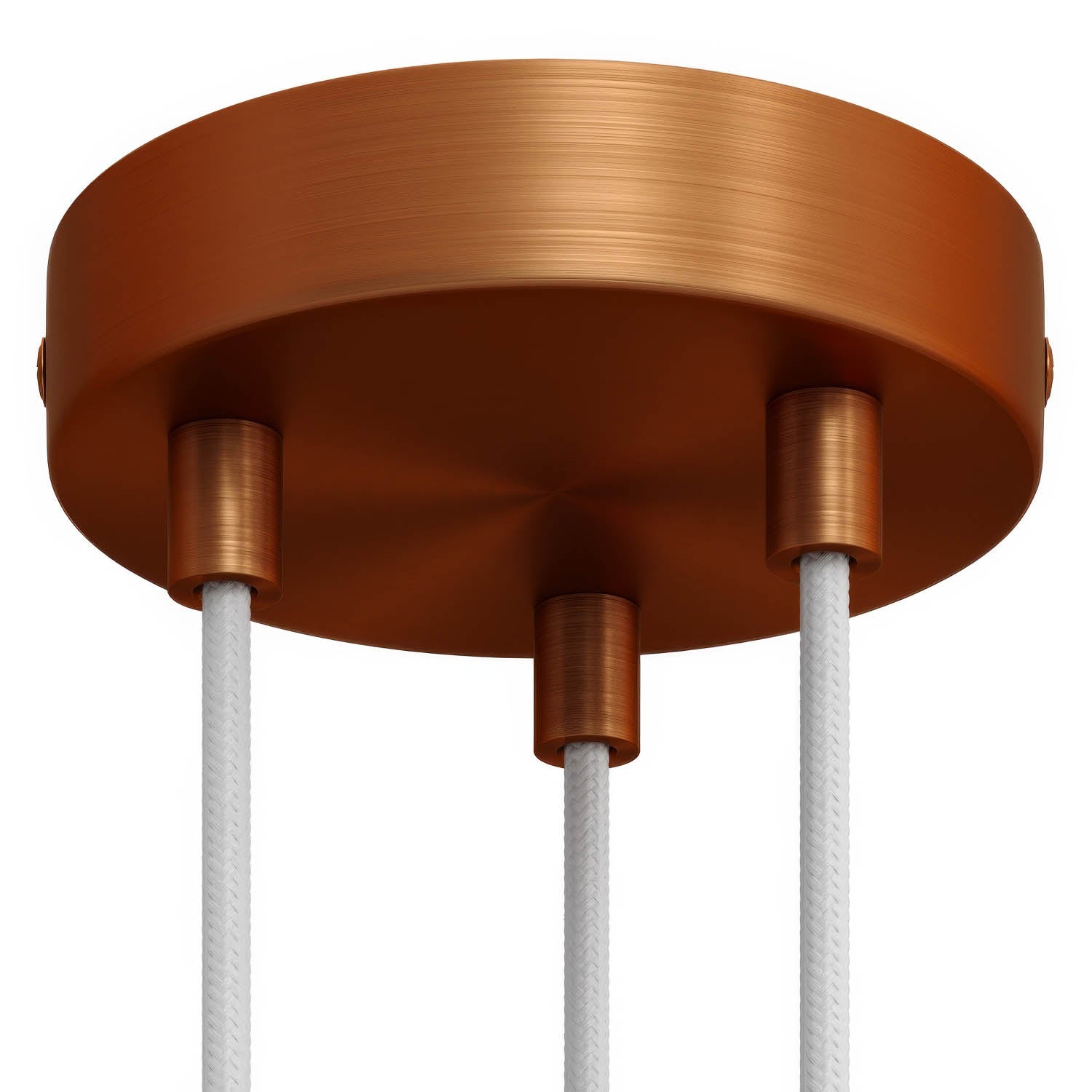 Kit rosone cilindrico in metallo a 3 fori - Rame satinato Cilindrico