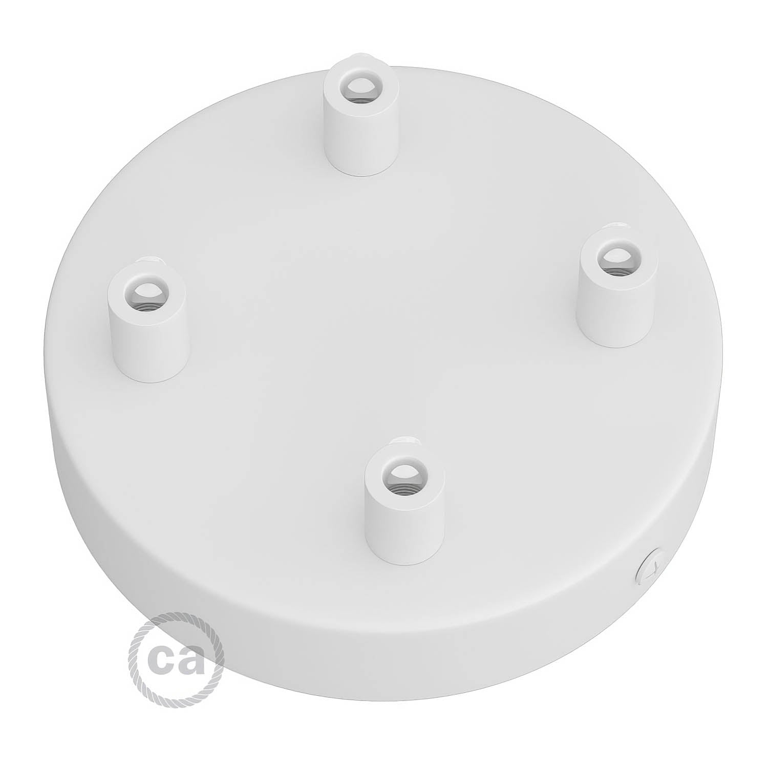 Kit rosone cilindrico in metallo a 4 fori - Bianco opaco Cilindrico