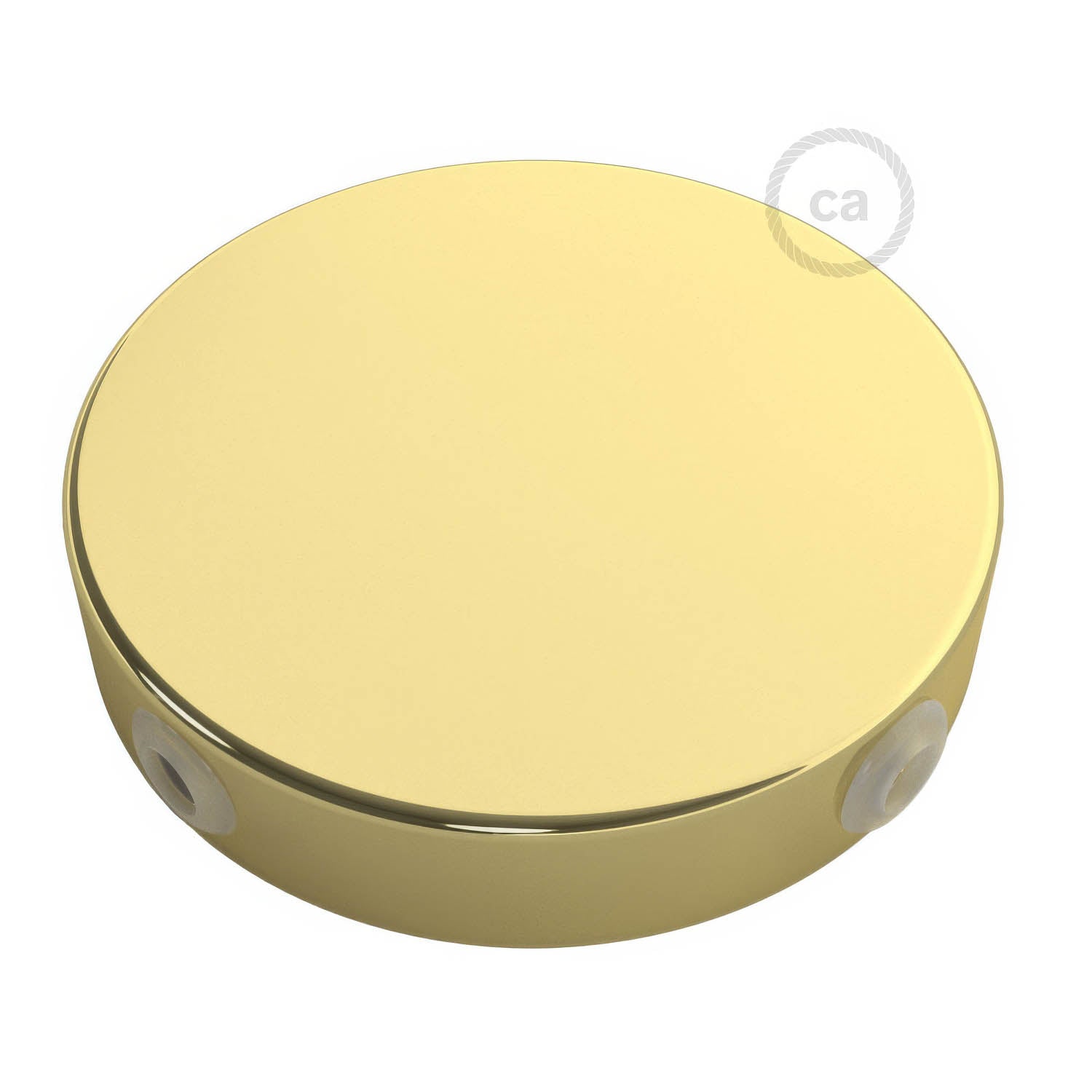 Kit rosone cilindrico in metallo a 4 fori laterali (scatola di derivazione) - Ottone