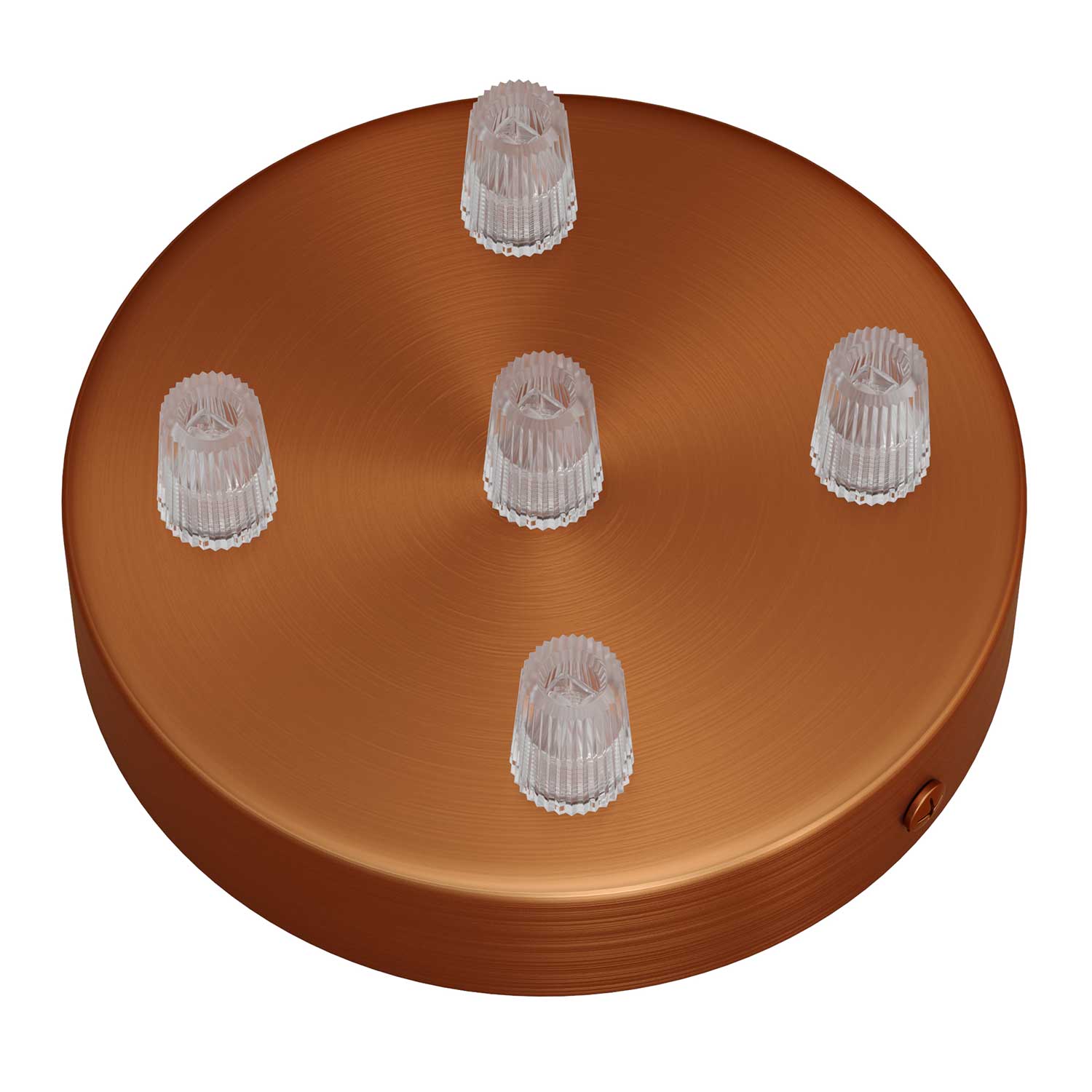 Kit rosone cilindrico in metallo a 5 fori - Rame satinato Conico