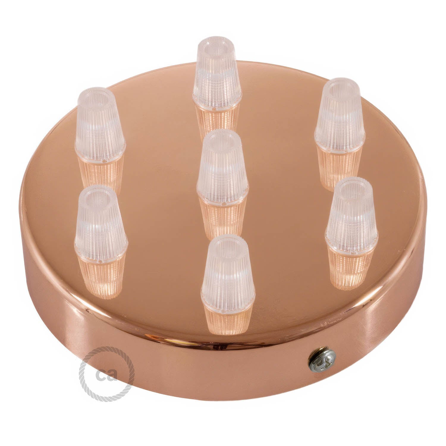 Kit rosone cilindrico in metallo a 7 fori - Rame Conico