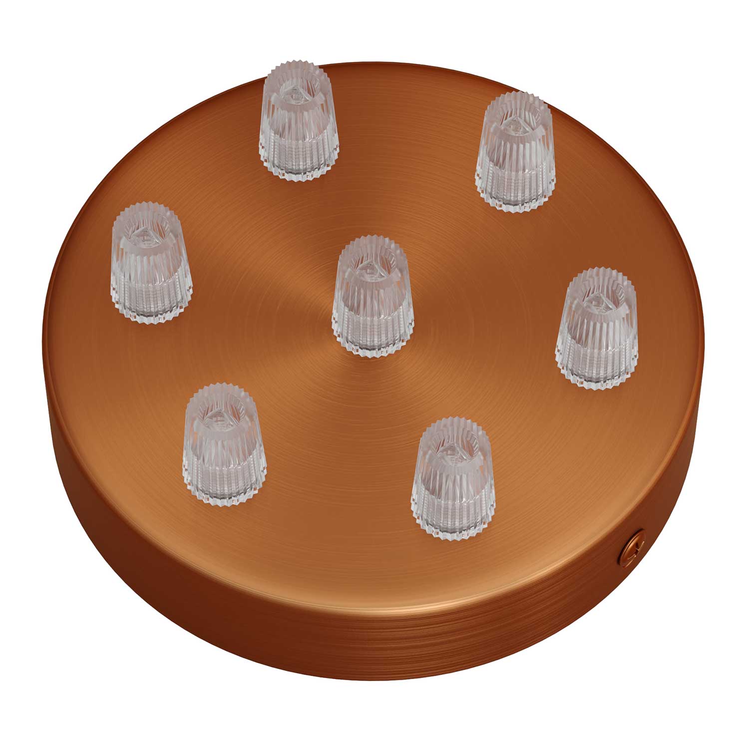 Kit rosone cilindrico in metallo a 7 fori - Rame satinato Conico