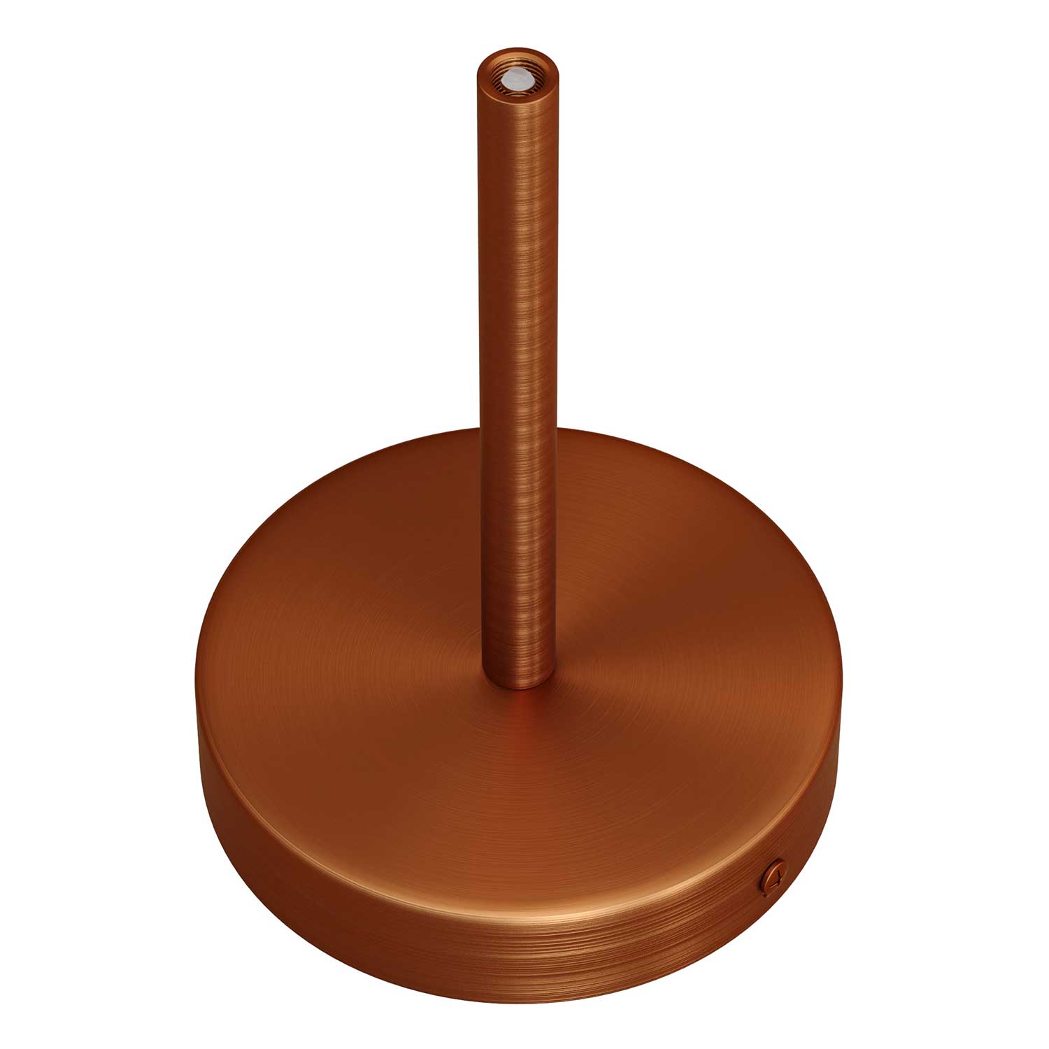 Kit rosone cilindrico in metallo con serracavo da 15 cm - Rame satinato