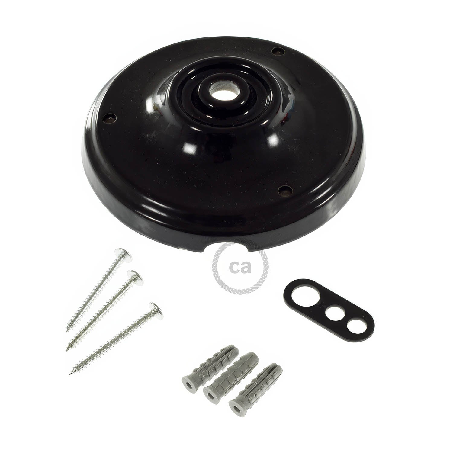 Kit rosone in porcellana - Nero