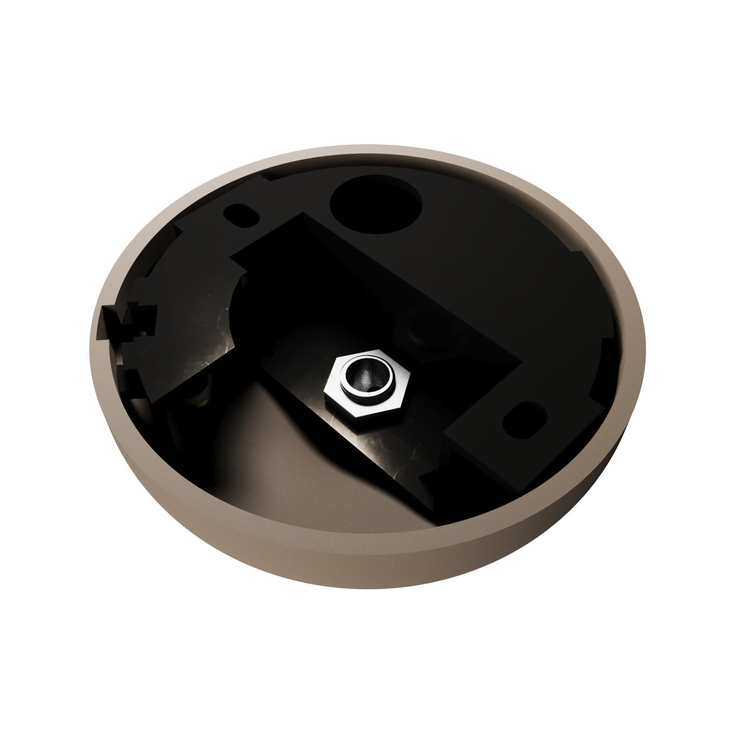 Kit rosone in silicone con foro centrale e predisposizione per foro laterale - Desert Brown