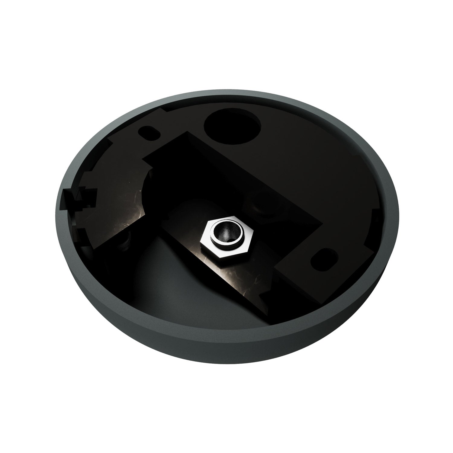 Kit rosone in silicone con foro centrale e predisposizione per foro laterale - Grigio