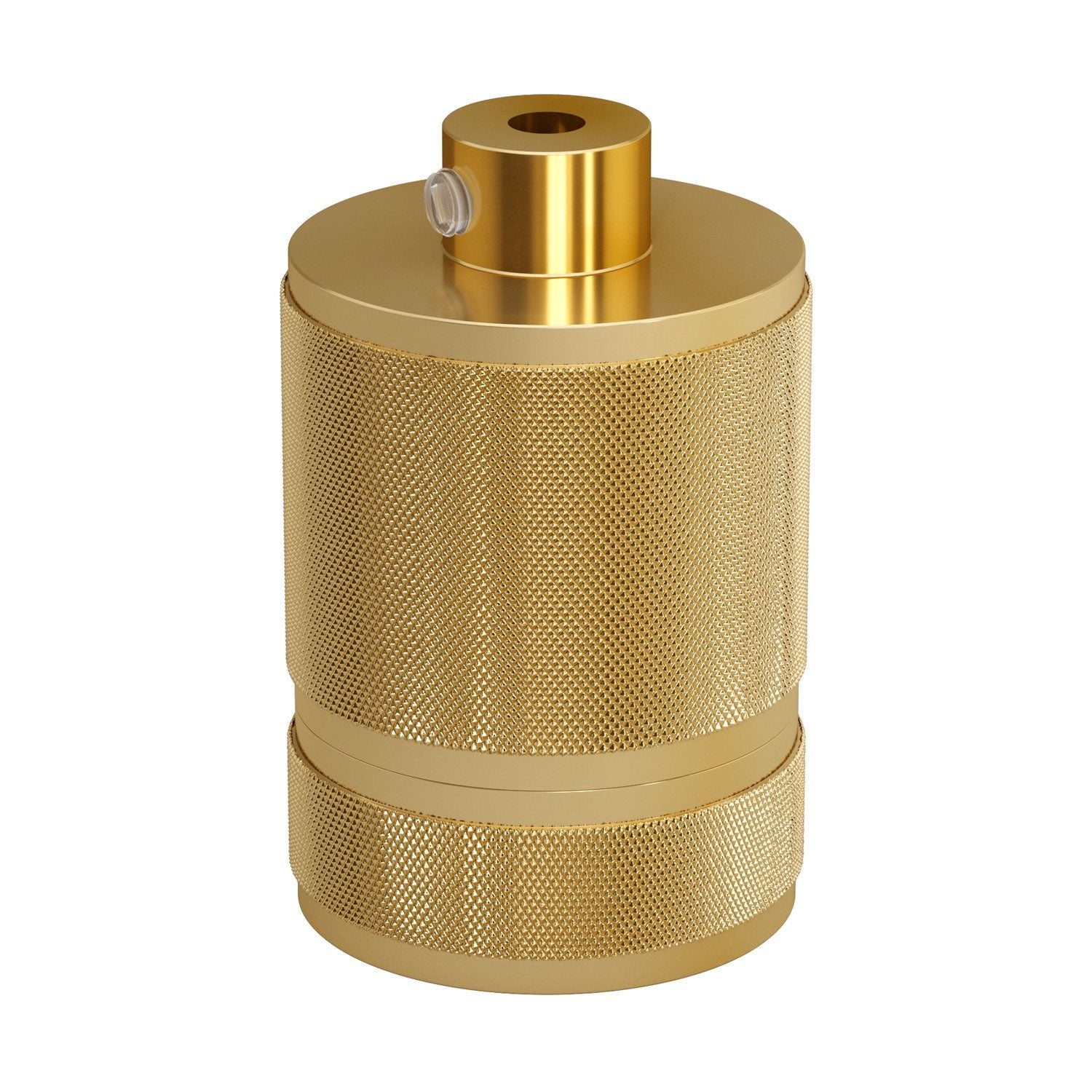 Knurled Aluminium - single ferrule E26 light bulb socket kit - Brass