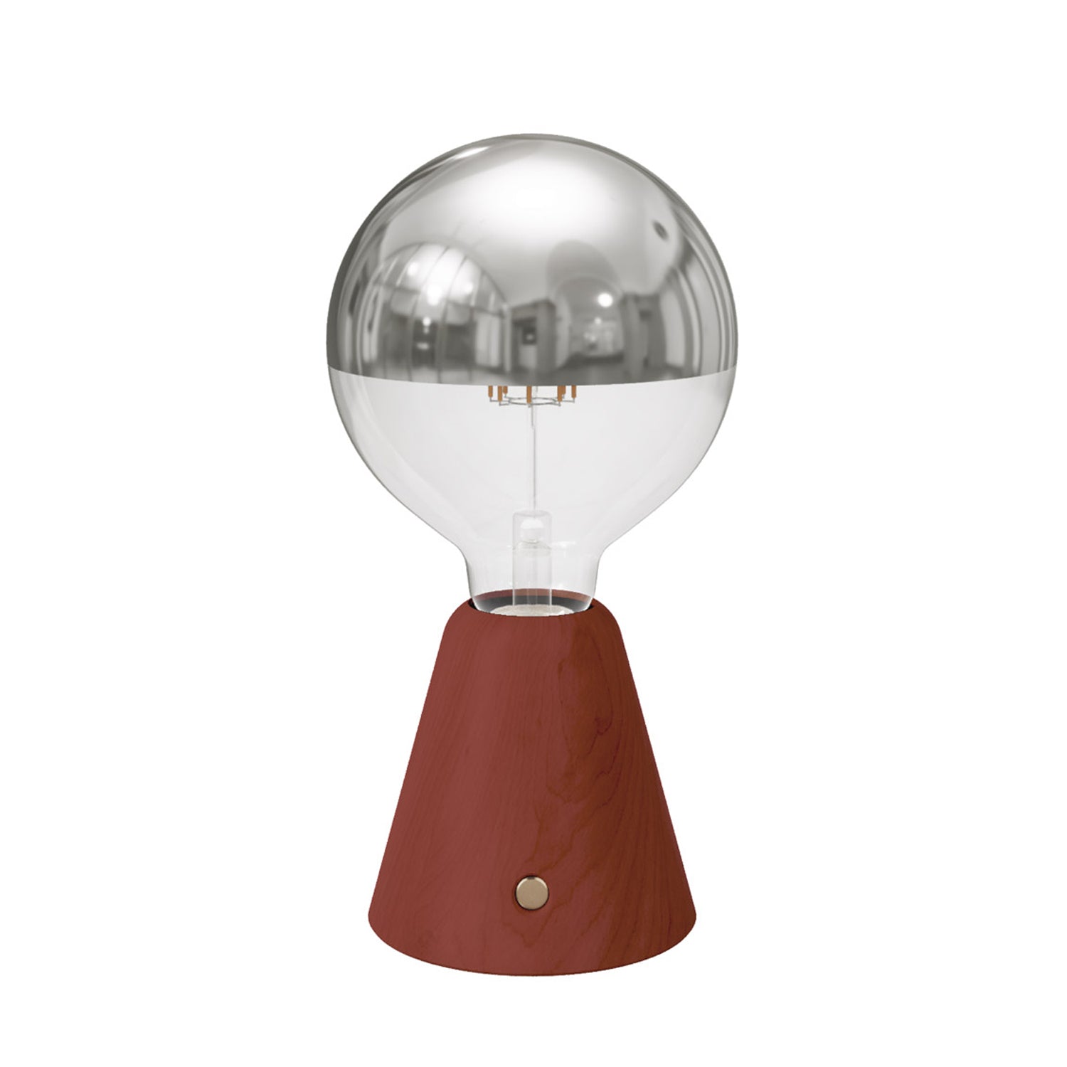 Lampada portatile ricaricabile Cabless01 con lampadina globo mezza sfera argento - Terracotta