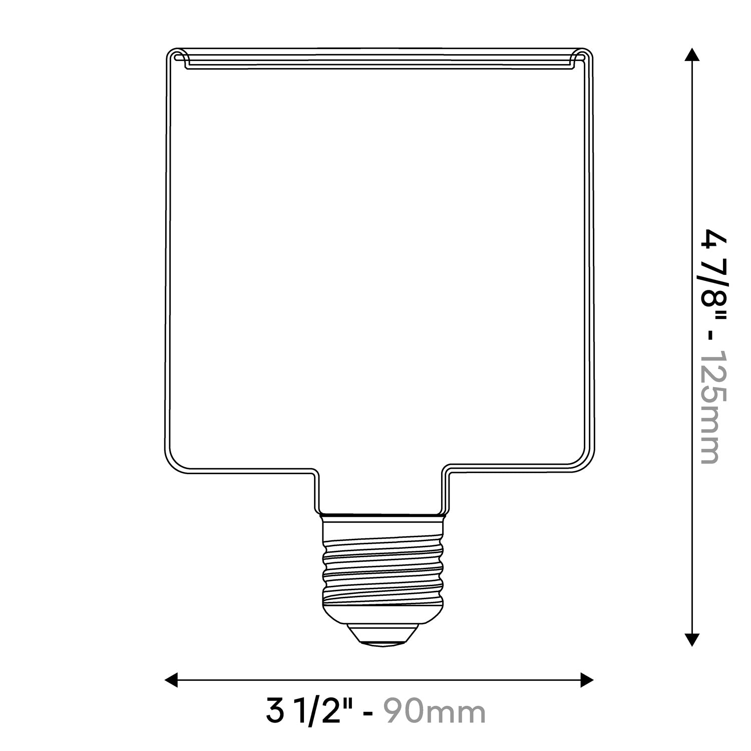 LED Clear Light Bulb Ghost Line CRI 90 Cube 5,5W 440Lm E26 120V 2200K Dimmable - G04