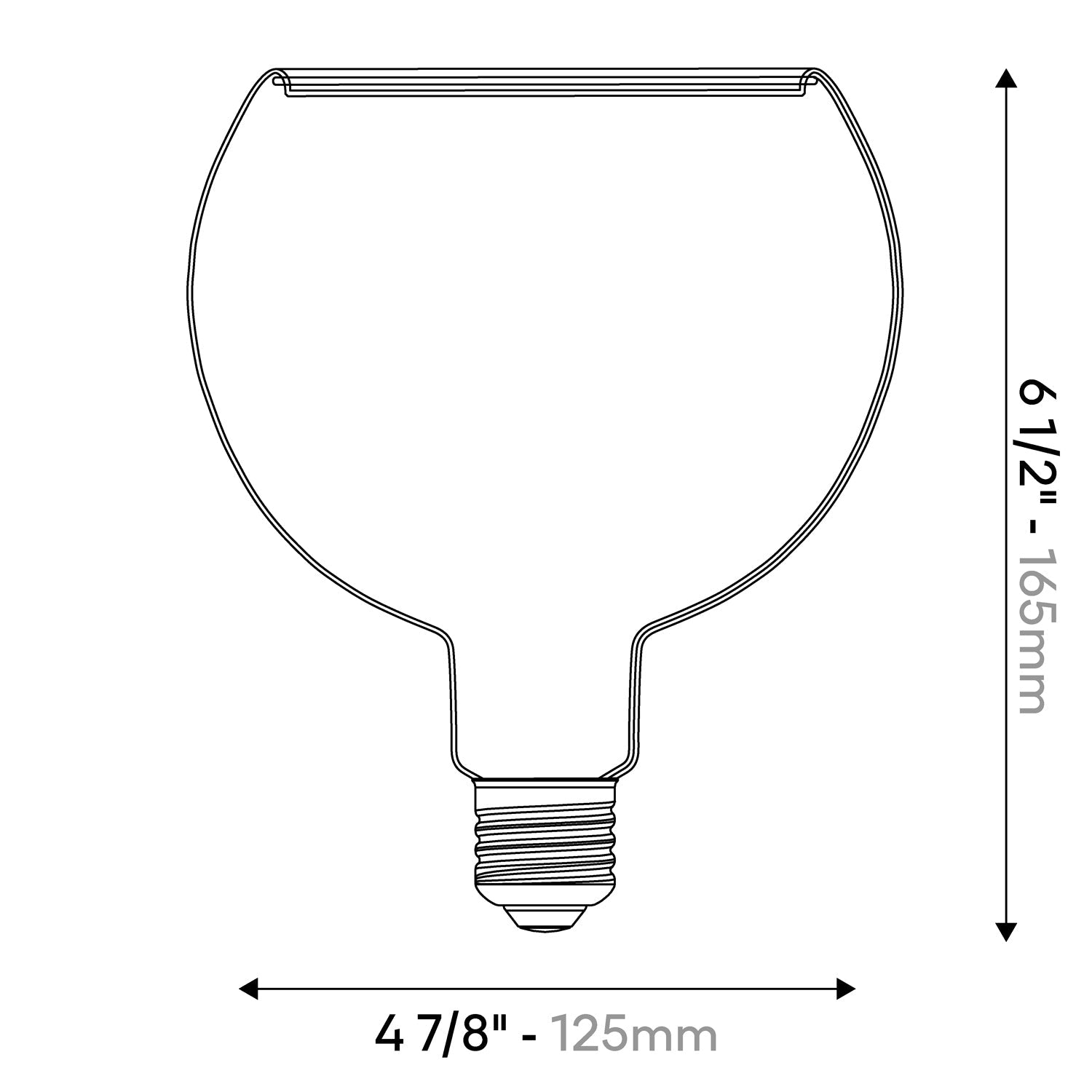 LED Clear Light Bulb Ghost Line CRI 90 G40 4W 300Lm E26 120V 2200K Dimmable - G05