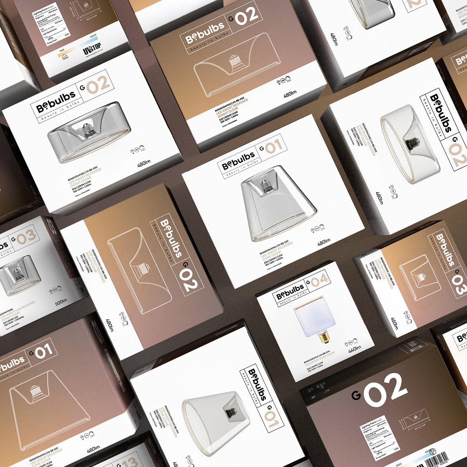 LED Clear Light Bulb Ghost Line CRI 90 G40 4W 300Lm E26 120V 2200K Dimmable - G05