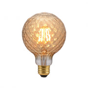 LED Light Bulb Amber Cut Glass G30 6W 400Lm E26 2200K - Cut 30A