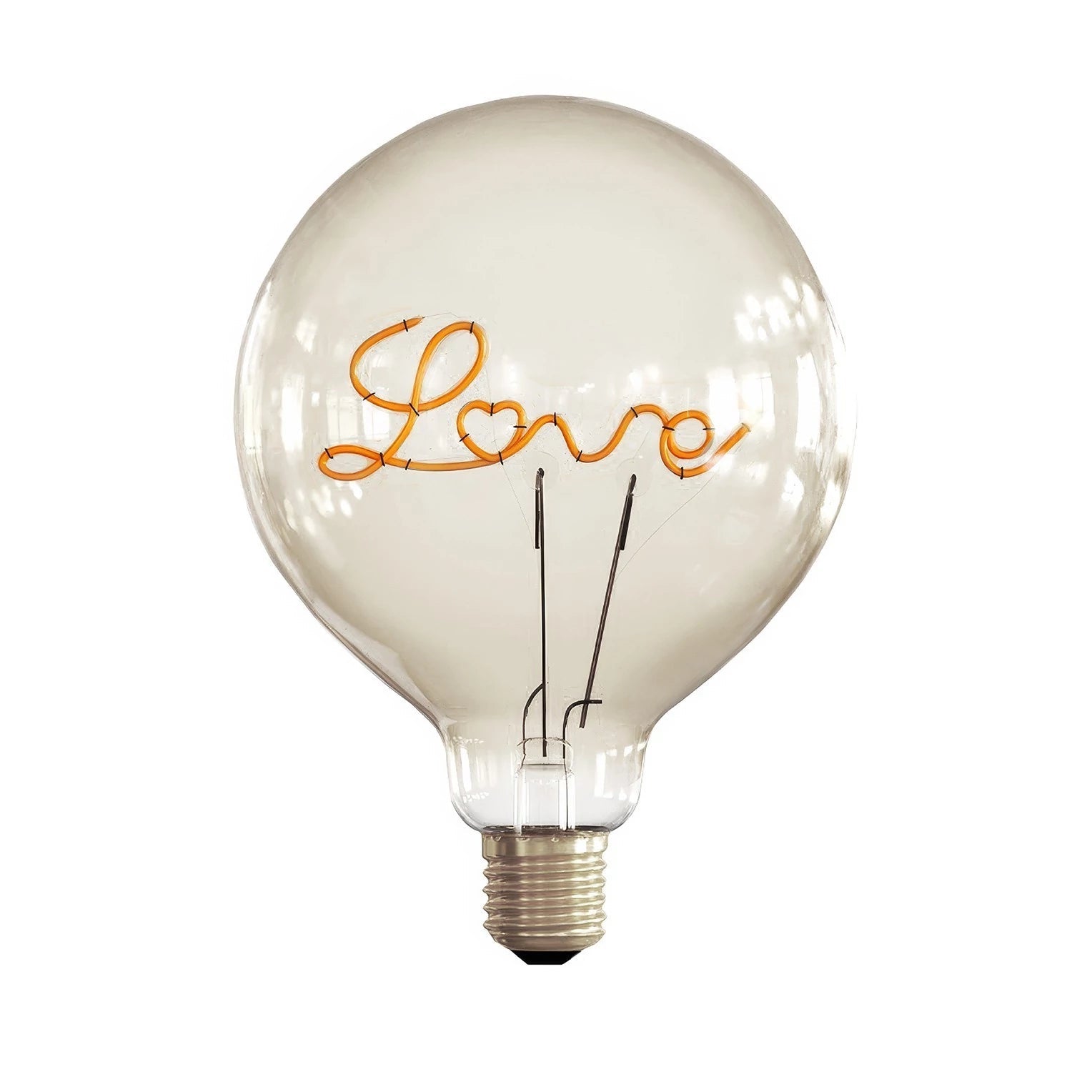 LED Light Bulb Clear Globe G40 4W 300Lm E26 2700K Dimmable - Love 40 Reversed Text