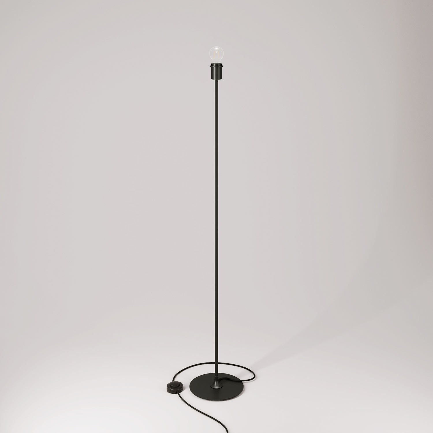 MAG-Y floor lamp with round metal base with fitting for lampshade - Black