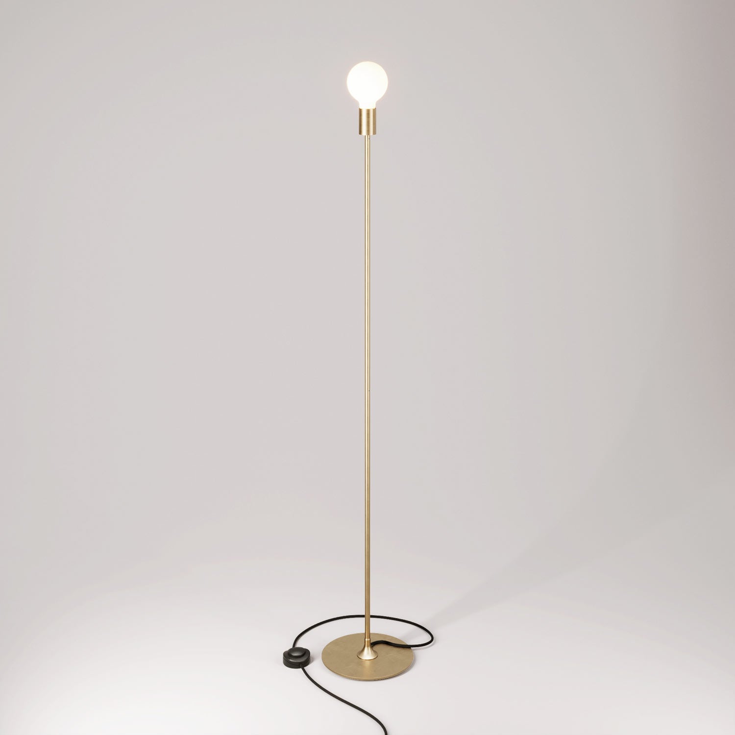 MAG-Y floor lamp with visible bulb - Brushed bronze