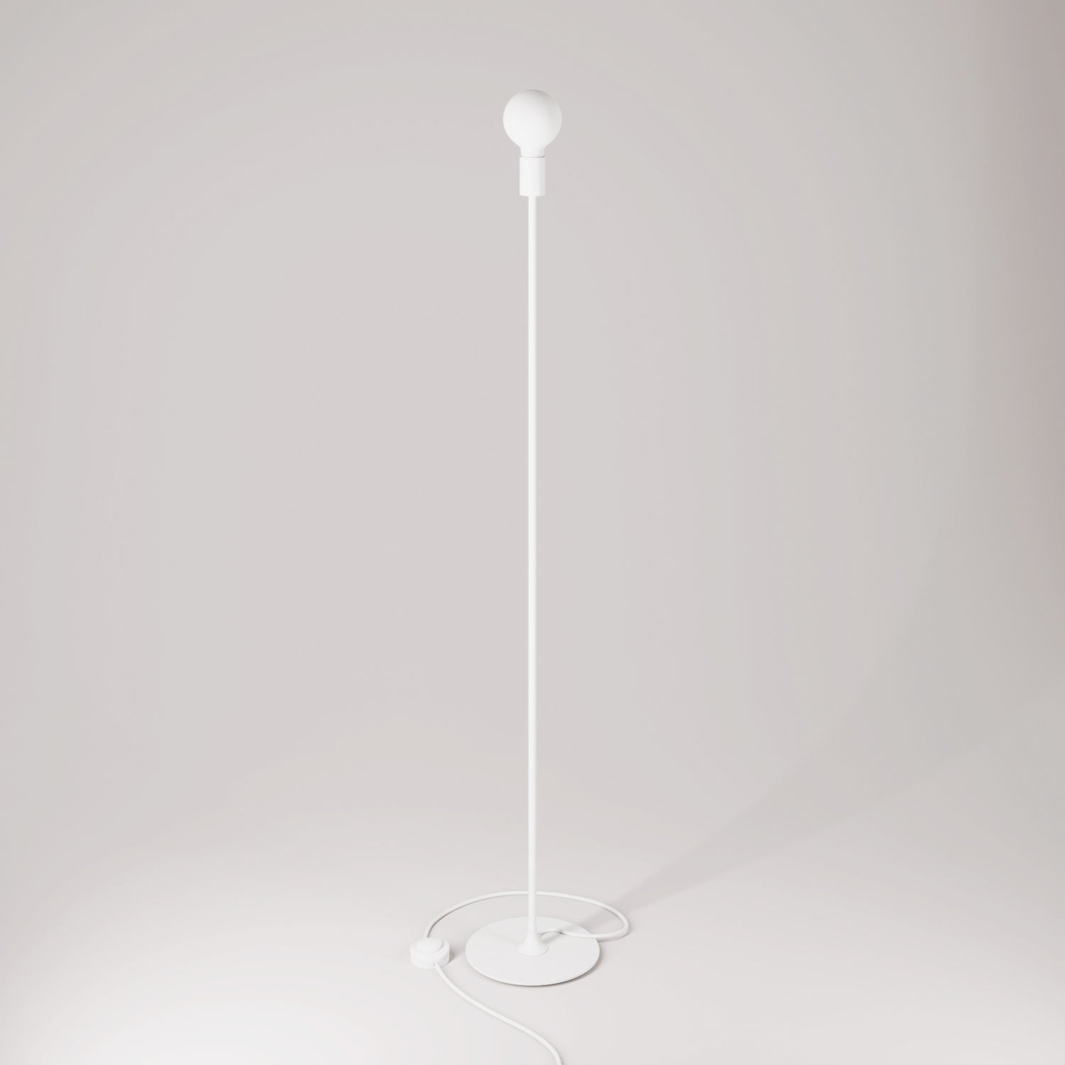MAG-Y floor lamp with visible bulb - Matt white