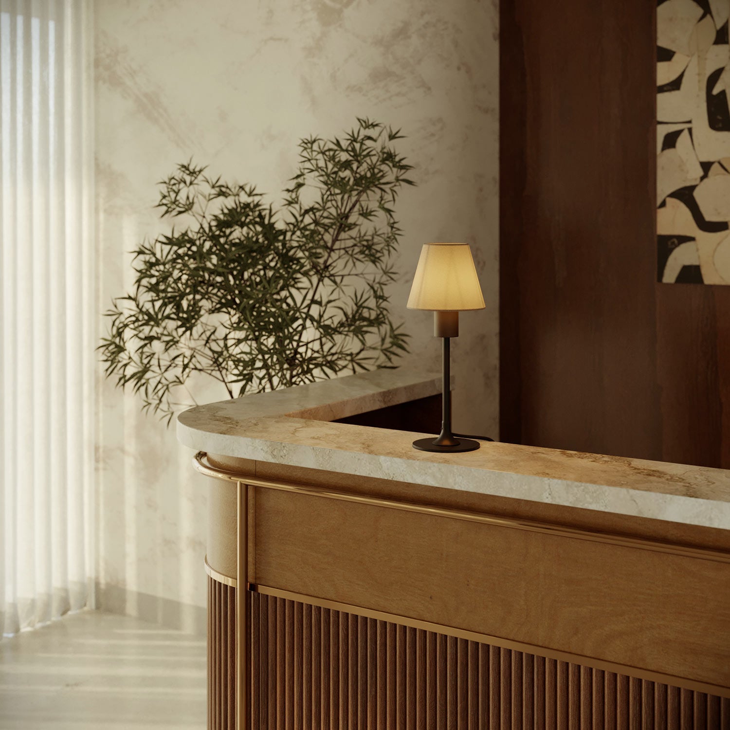 MAG-Y metal table lamp with fitting for lampshade - Black