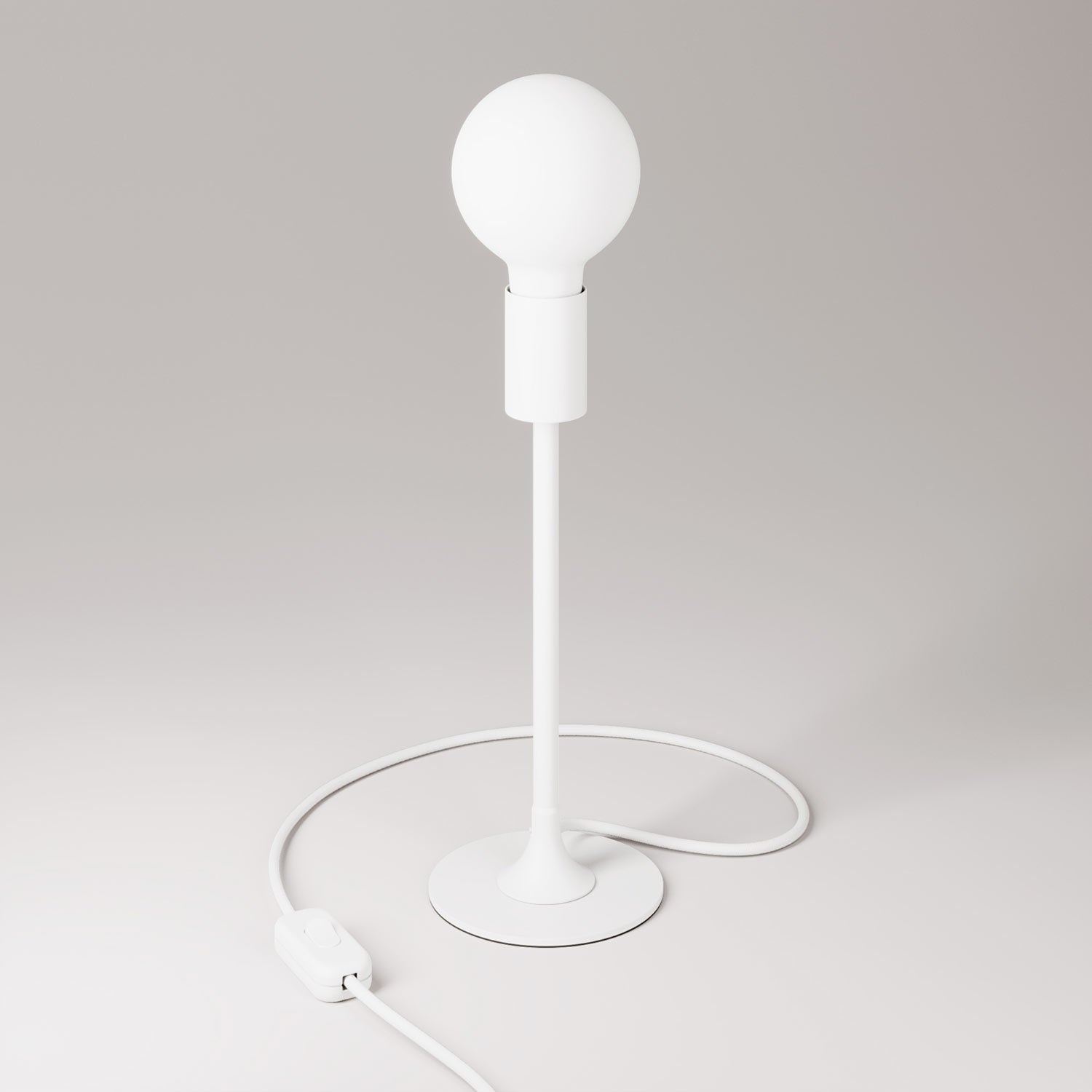 MAG-Y metal table lamp with visible bulb - Matt white