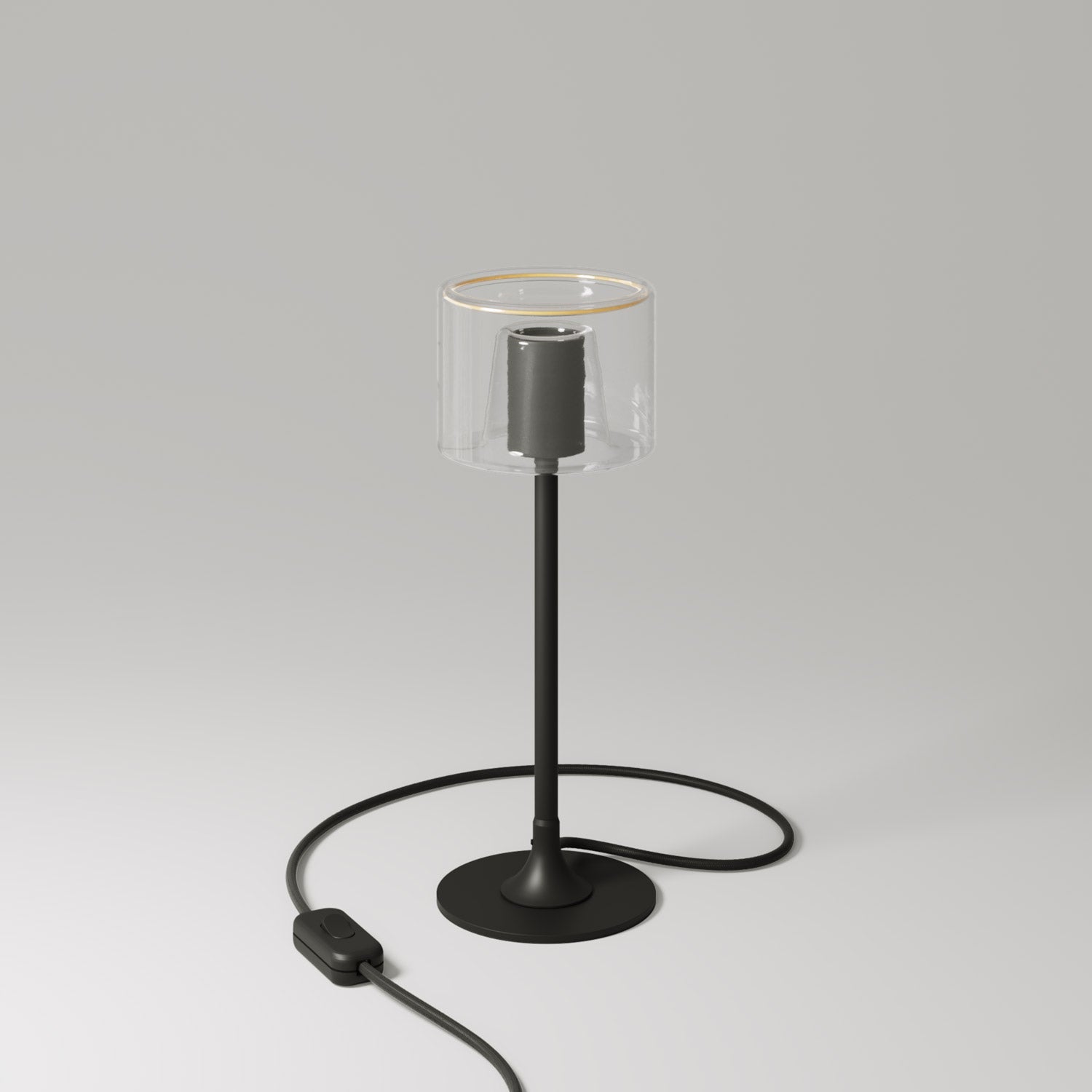 MAG-Y table lamp with round metal base and clear Ghost G03 bulb - Black