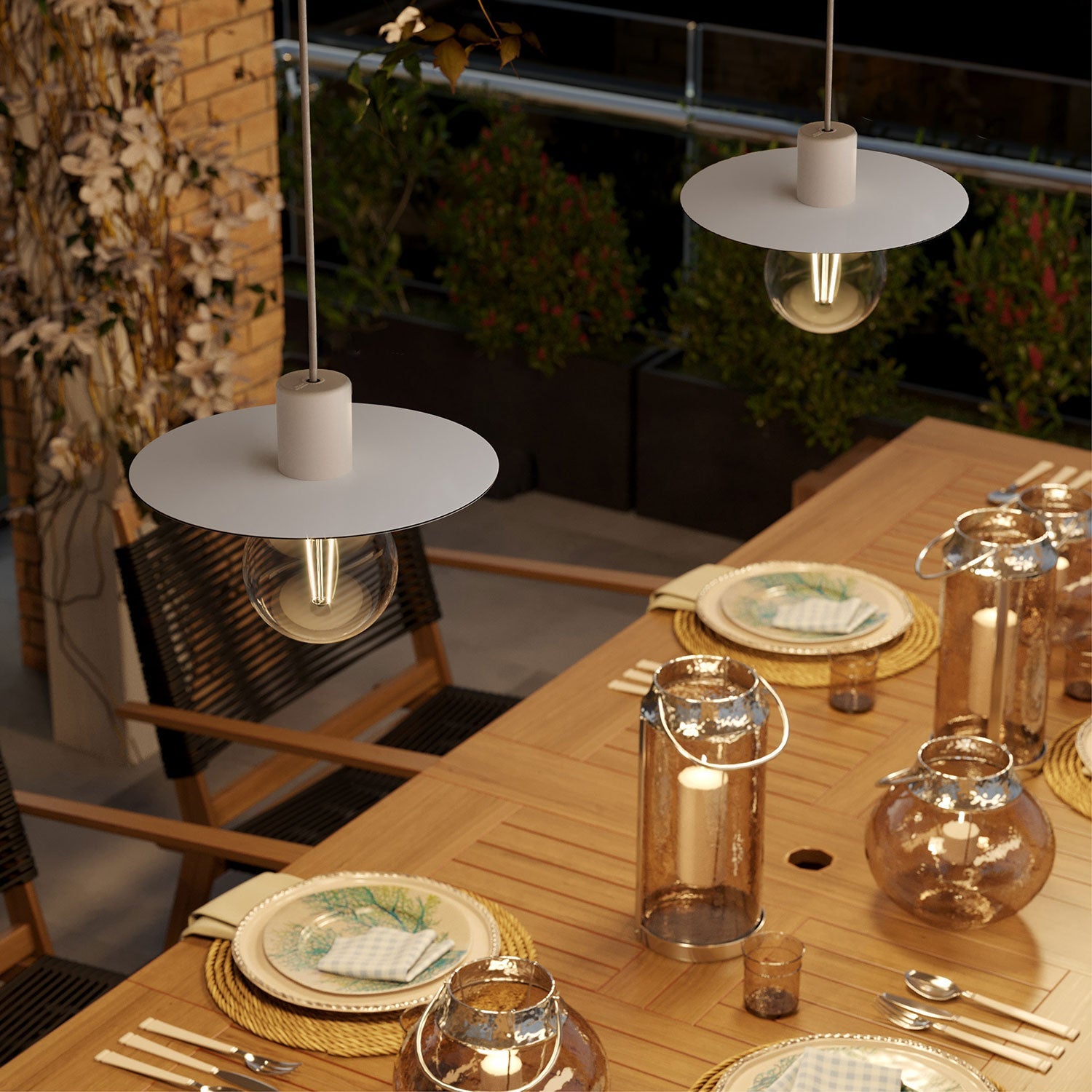 Mini piatto Ellepì 'Solid Color' Bianco opaco per lampade, diametro 24 cm - Made in Italy