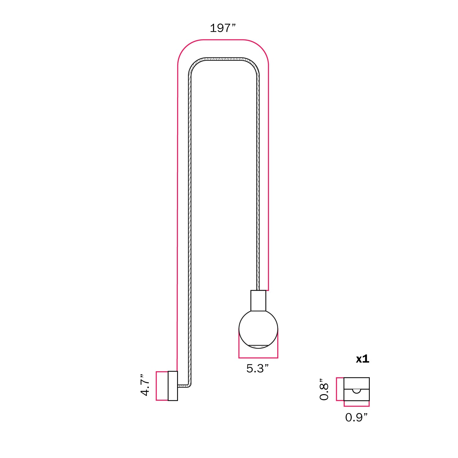 Modulair Outdoor Pendant Lamp, suitable for wet locations, with Unbreak-a-Ball unbreakable shade - White