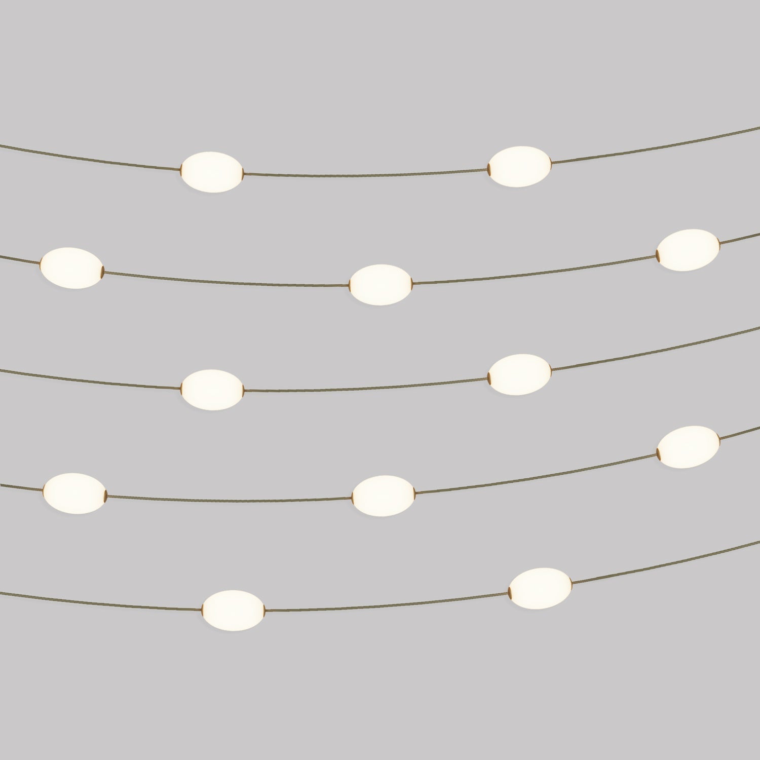 Outdoor 12 - Light String Light for wet locations Olive Green, Power supply with US plug - Marina12 - Creative Cables