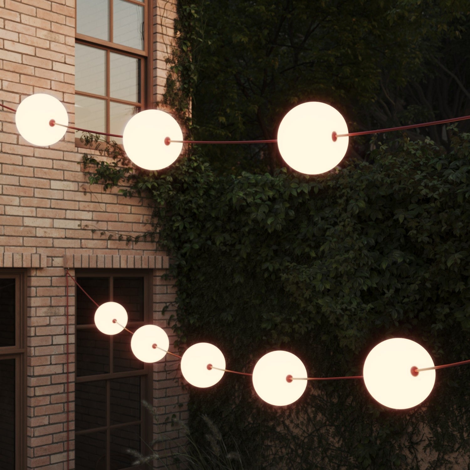 Outdoor 12-Light String Light for wet locations Starfish Red, Power supply with US plug - Marina12 Cherry