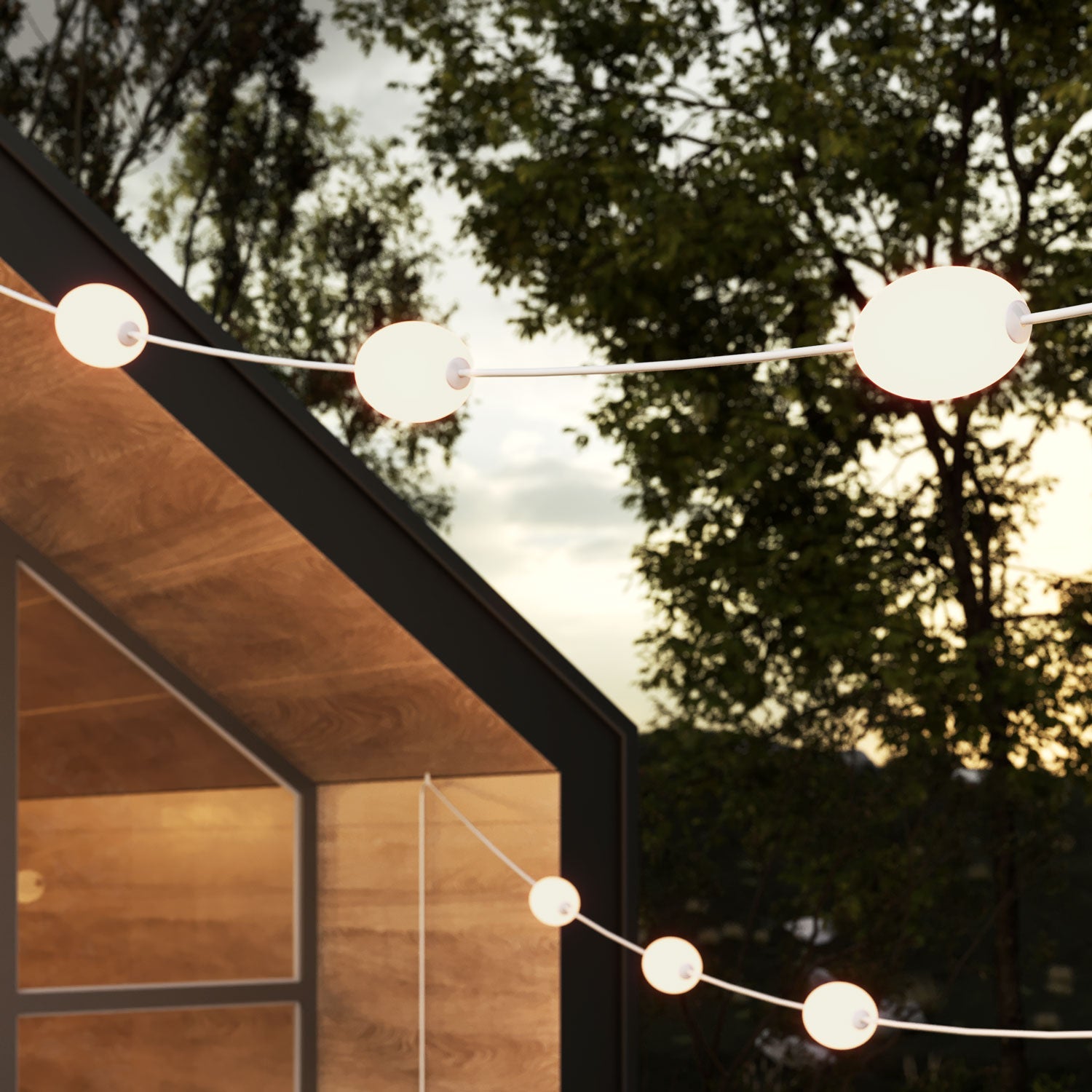 Outdoor 12-Light String Light for wet locations White Sand, Power supply with US plug - Marina12