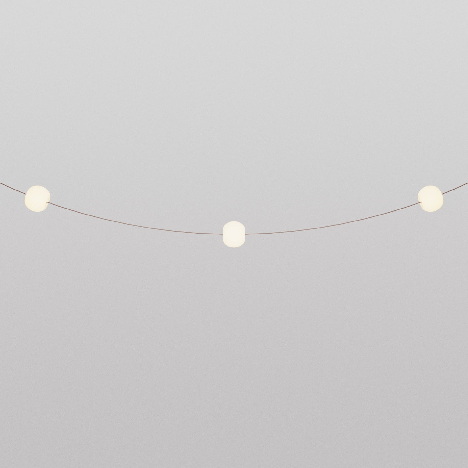 Outdoor 3-Light String Light for wet locations Desert Brown, Power supply with US plug - Marina3 Cherry 140 cm