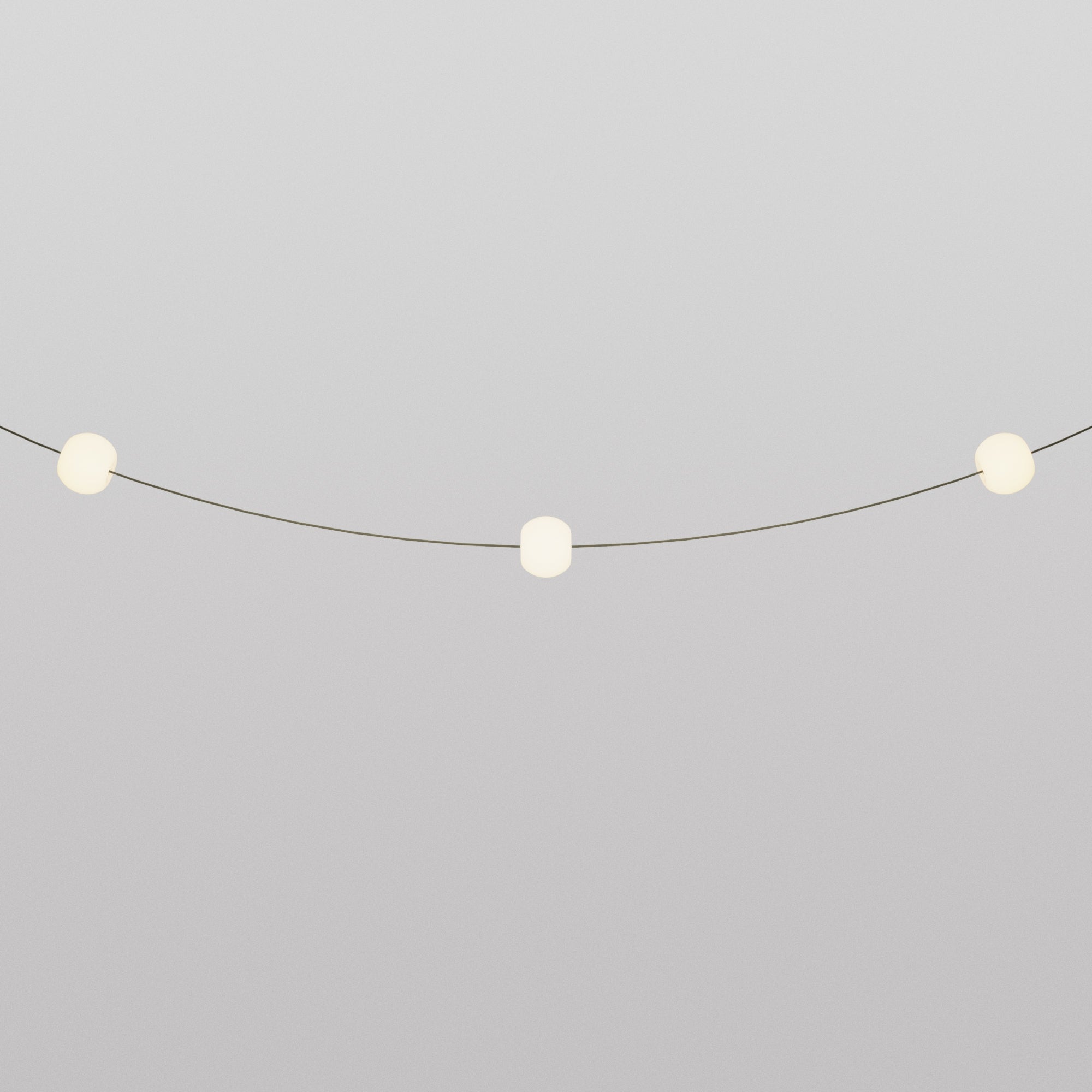 Outdoor 3-Light String Light for wet locations Olive Green, Power supply with US plug - Marina3 Cherry 140 cm
