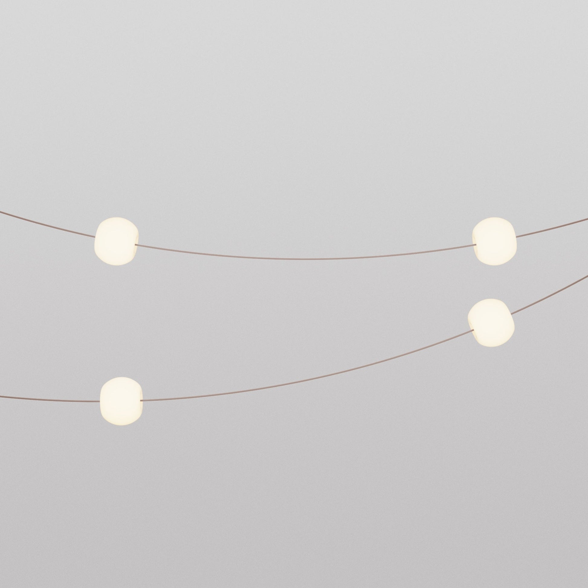 Outdoor 4-Light String Light for wet locations Desert Brown, Power supply with US plug - Marina4 Cherry 140 cm