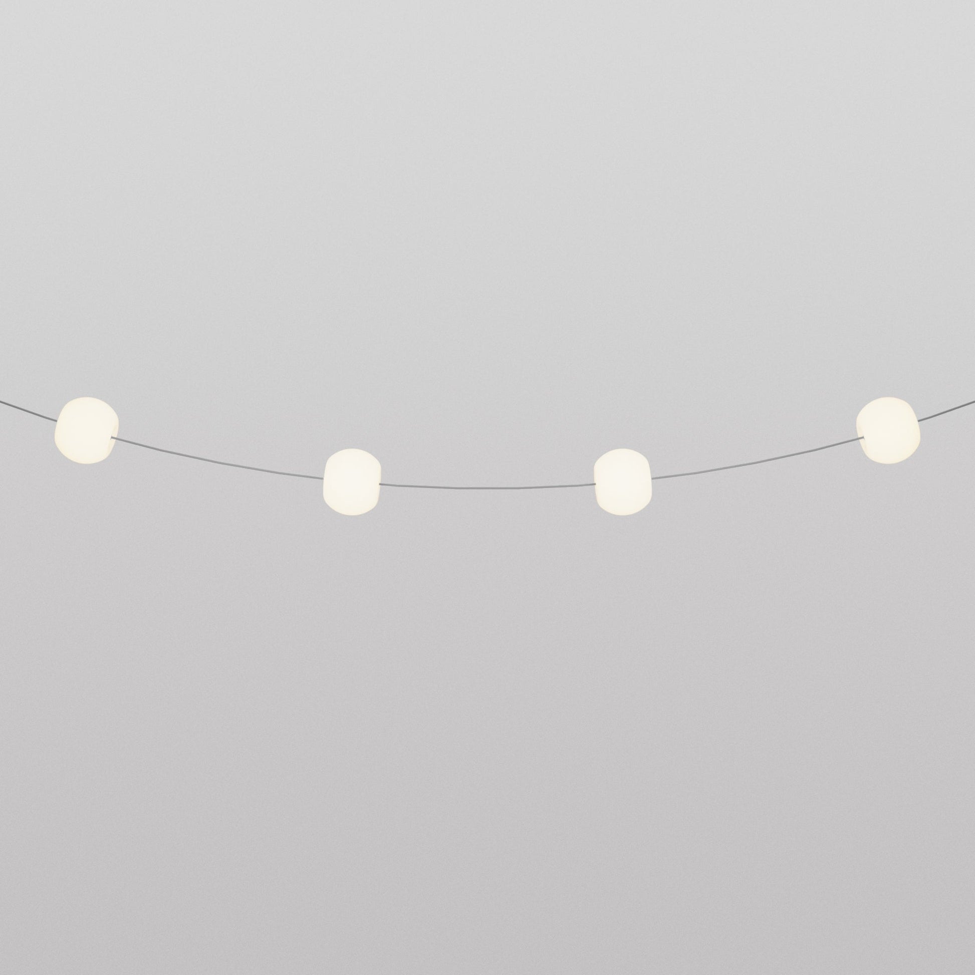 Outdoor 4-Light String Light for wet locations Gray, Power supply with US plug - Marina4 Cherry 70 cm