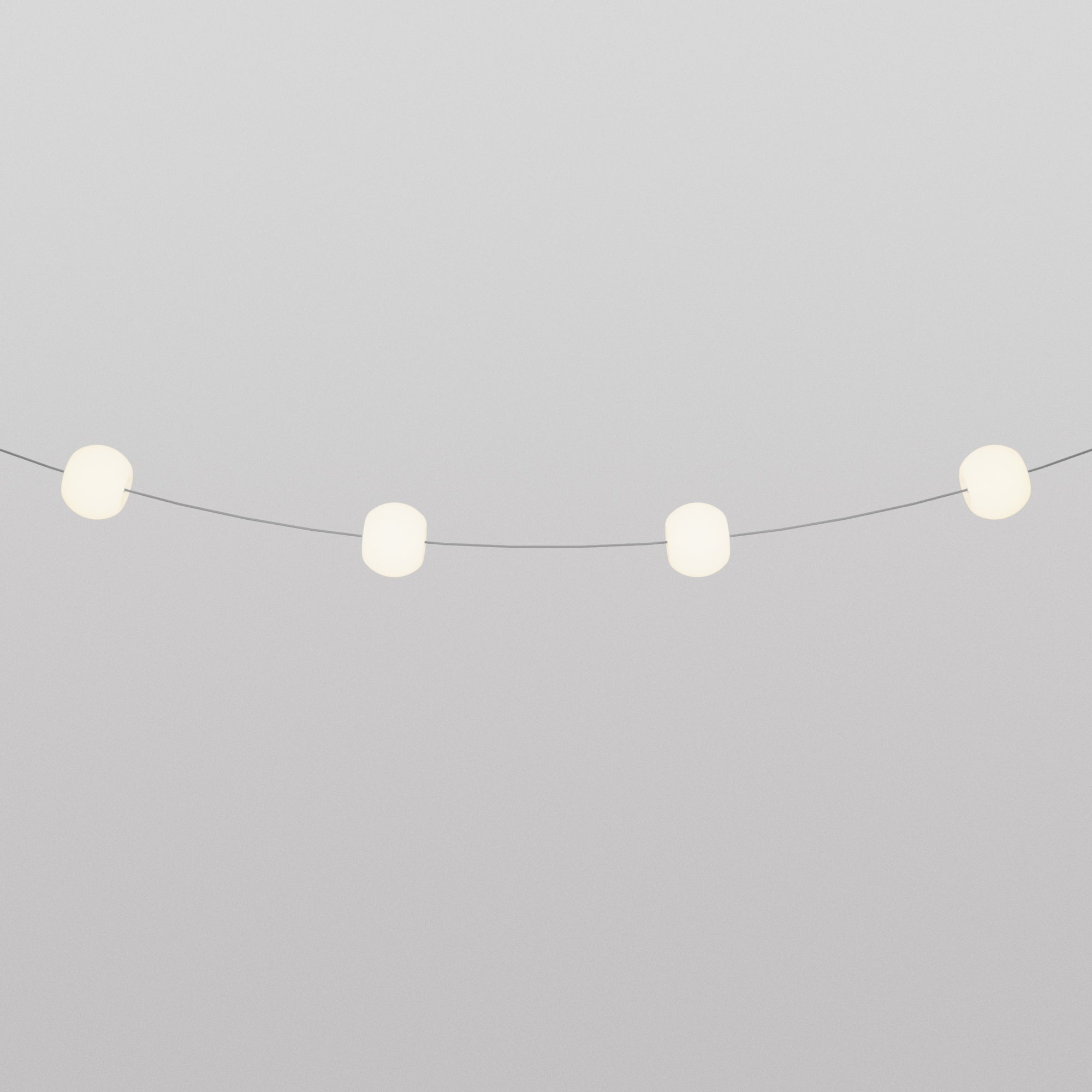 Outdoor 4-Light String Light for wet locations Gray, Power supply with US plug - Marina4 Cherry 70 cm