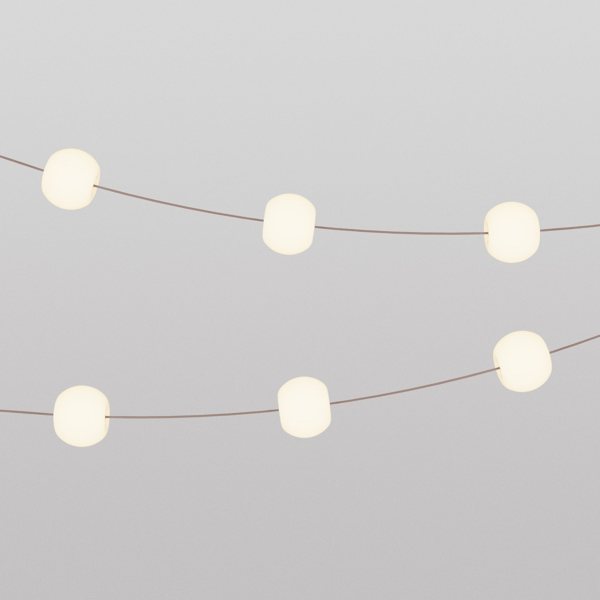 Outdoor 6-Light String Light for wet locations Desert Brown, Power supply with US plug - Marina6 Cherry 70 cm