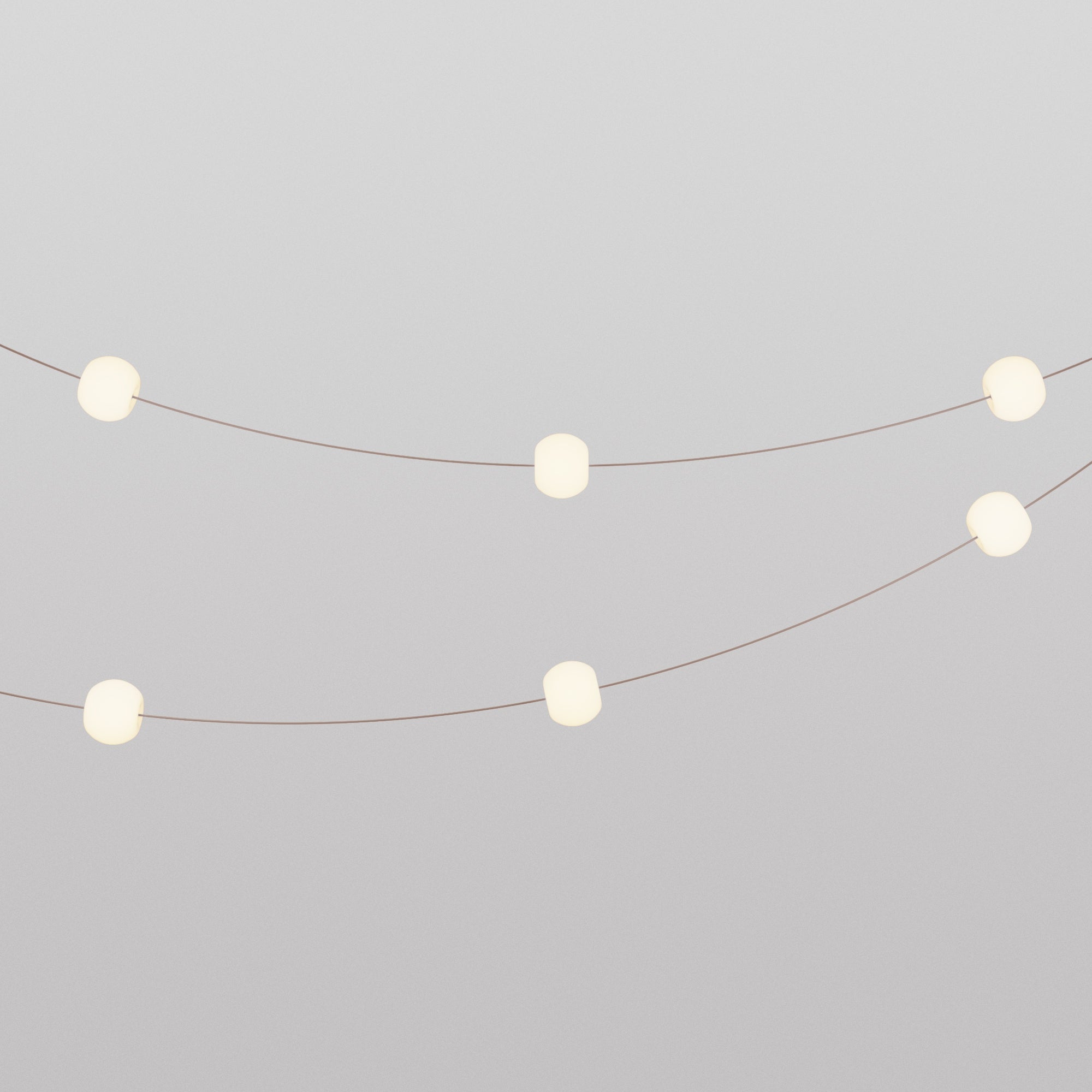 Outdoor 6-Light String Light for wet locations Desert Brown, Power supply with US plug - Marina6 Cherry 140 cm