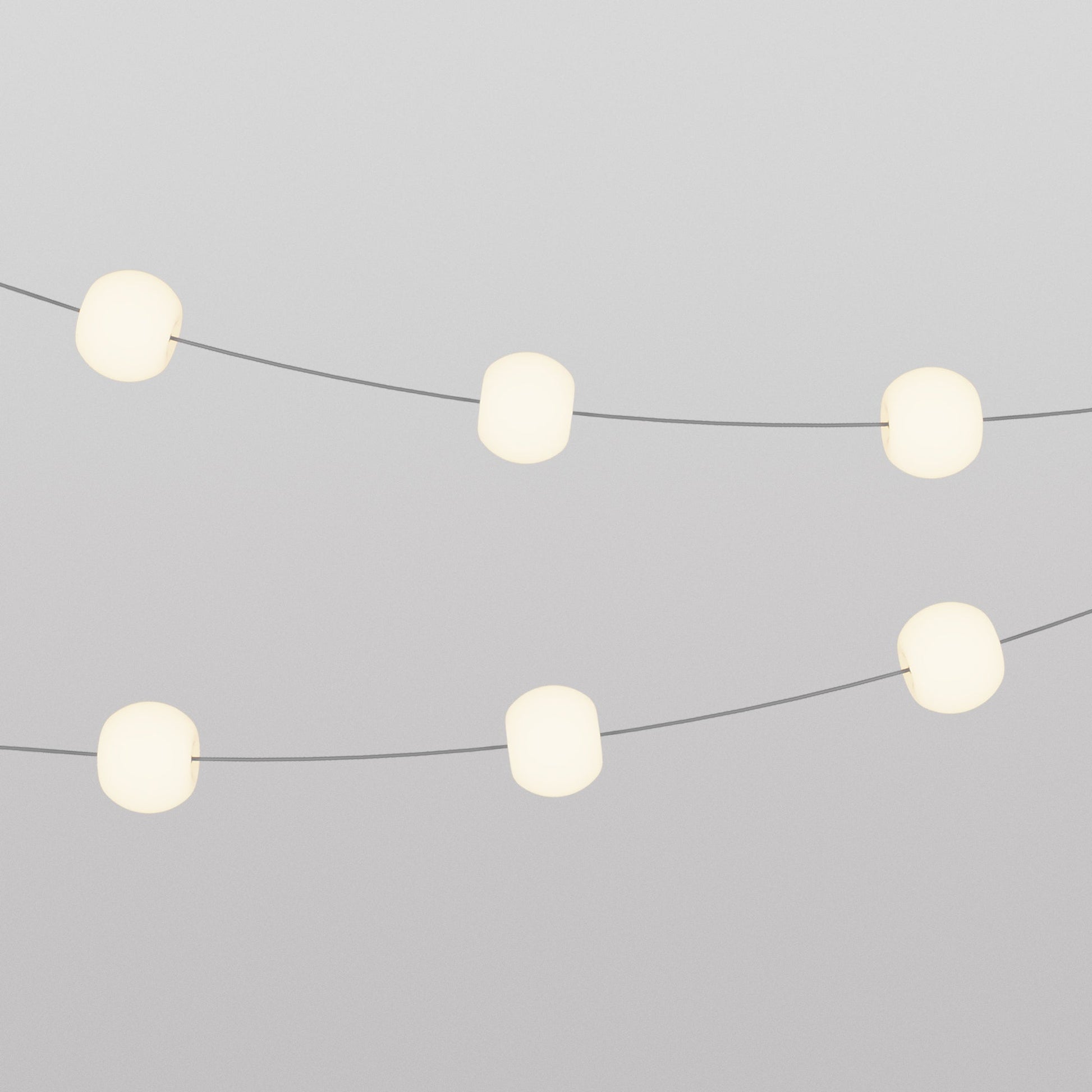 Outdoor 6-Light String Light for wet locations Gray, Power supply with US plug - Marina6 Cherry 70 cm