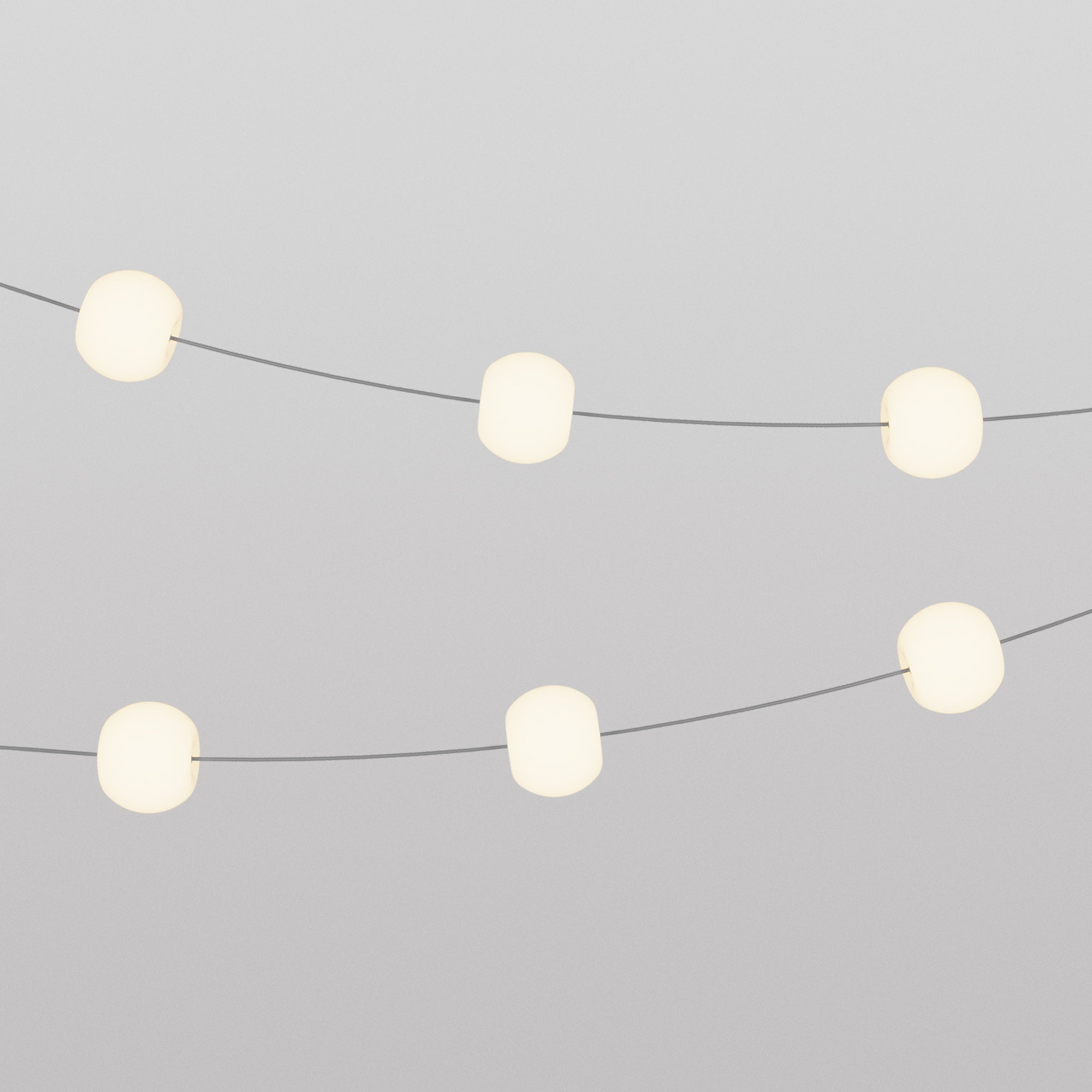 Outdoor 6-Light String Light for wet locations Gray, Power supply with US plug - Marina6 Cherry 70 cm