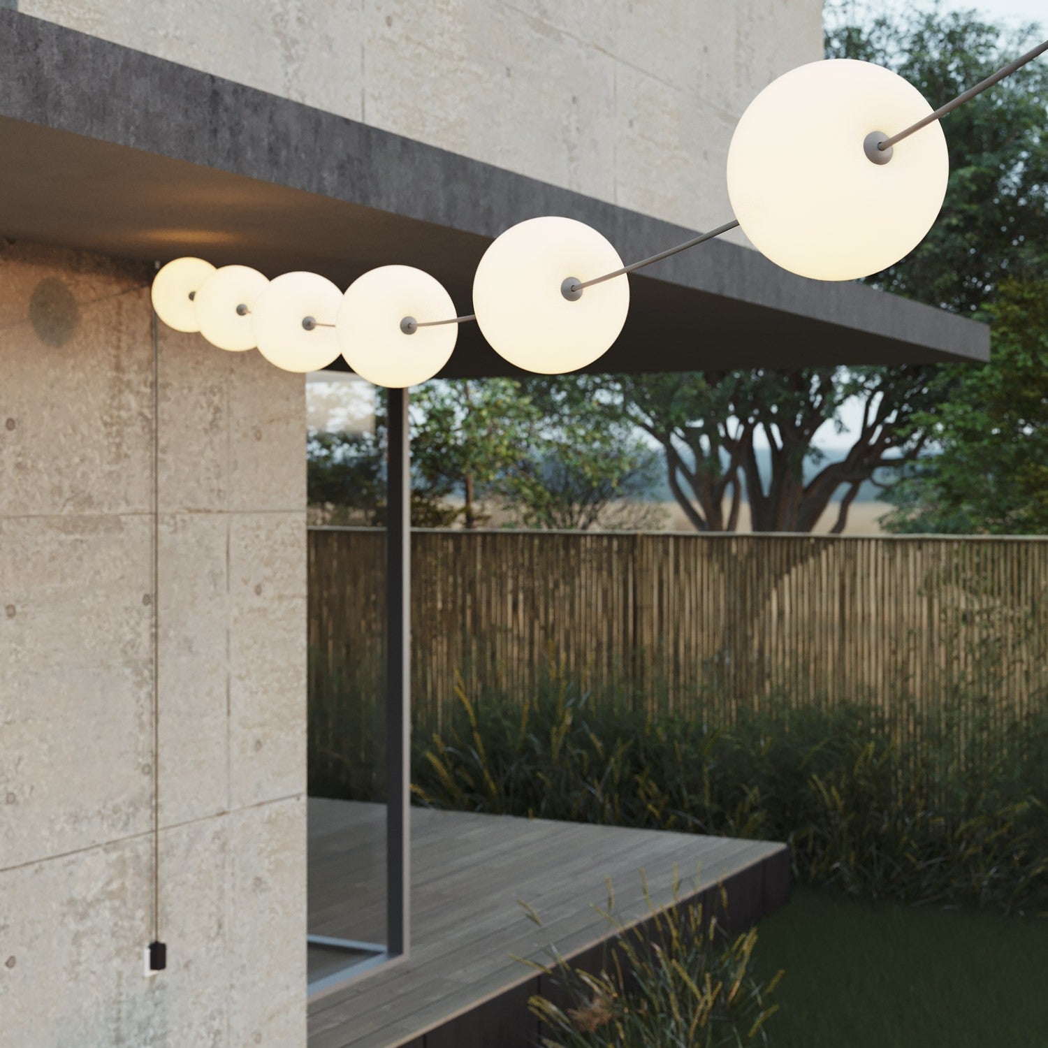 Outdoor 6-Light String Light for wet locations Gray, Power supply with US plug - Marina6 Cherry 70 cm